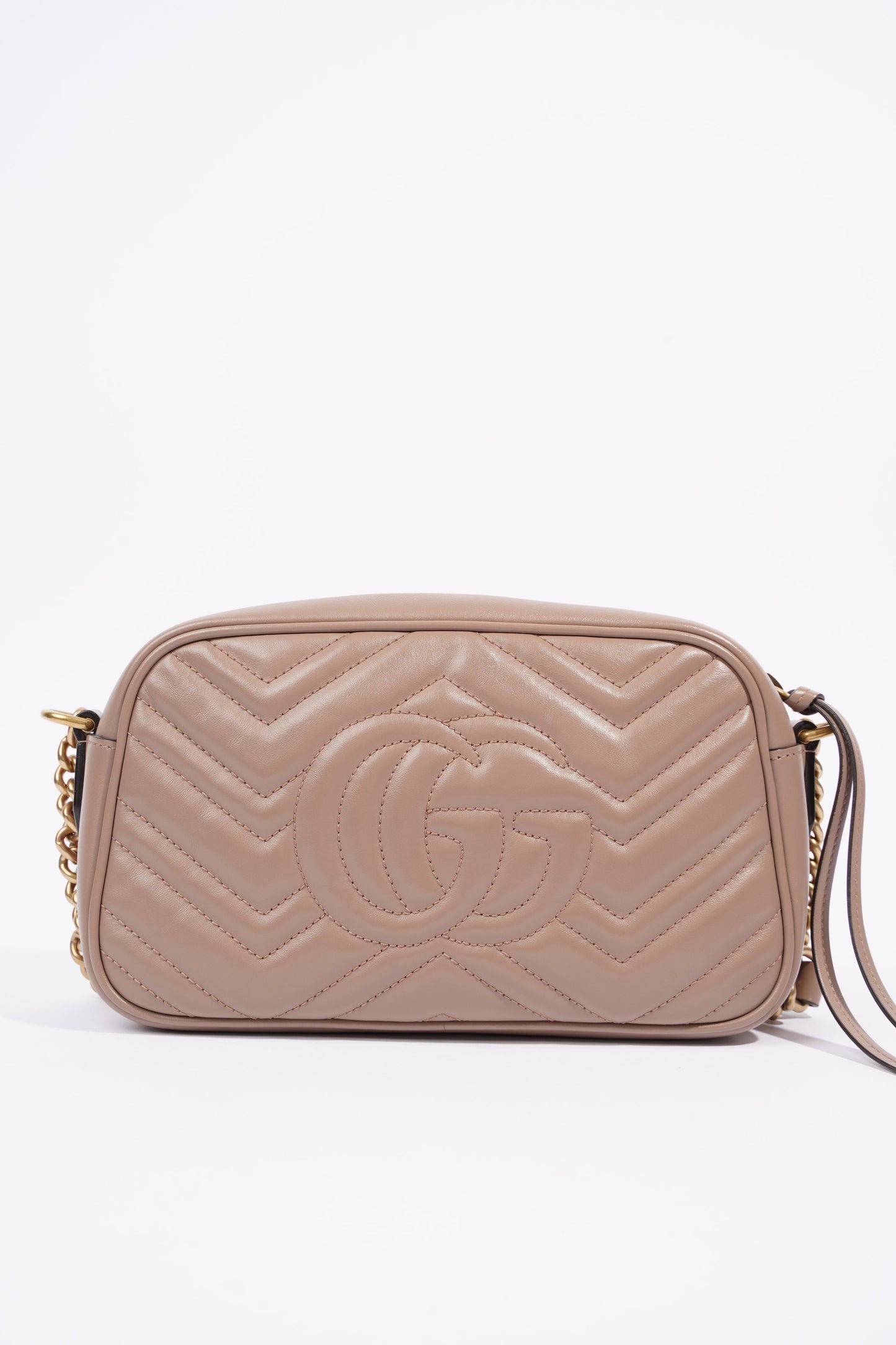 Gucci Womens Marmont Zip Bag Mauve Leather Small