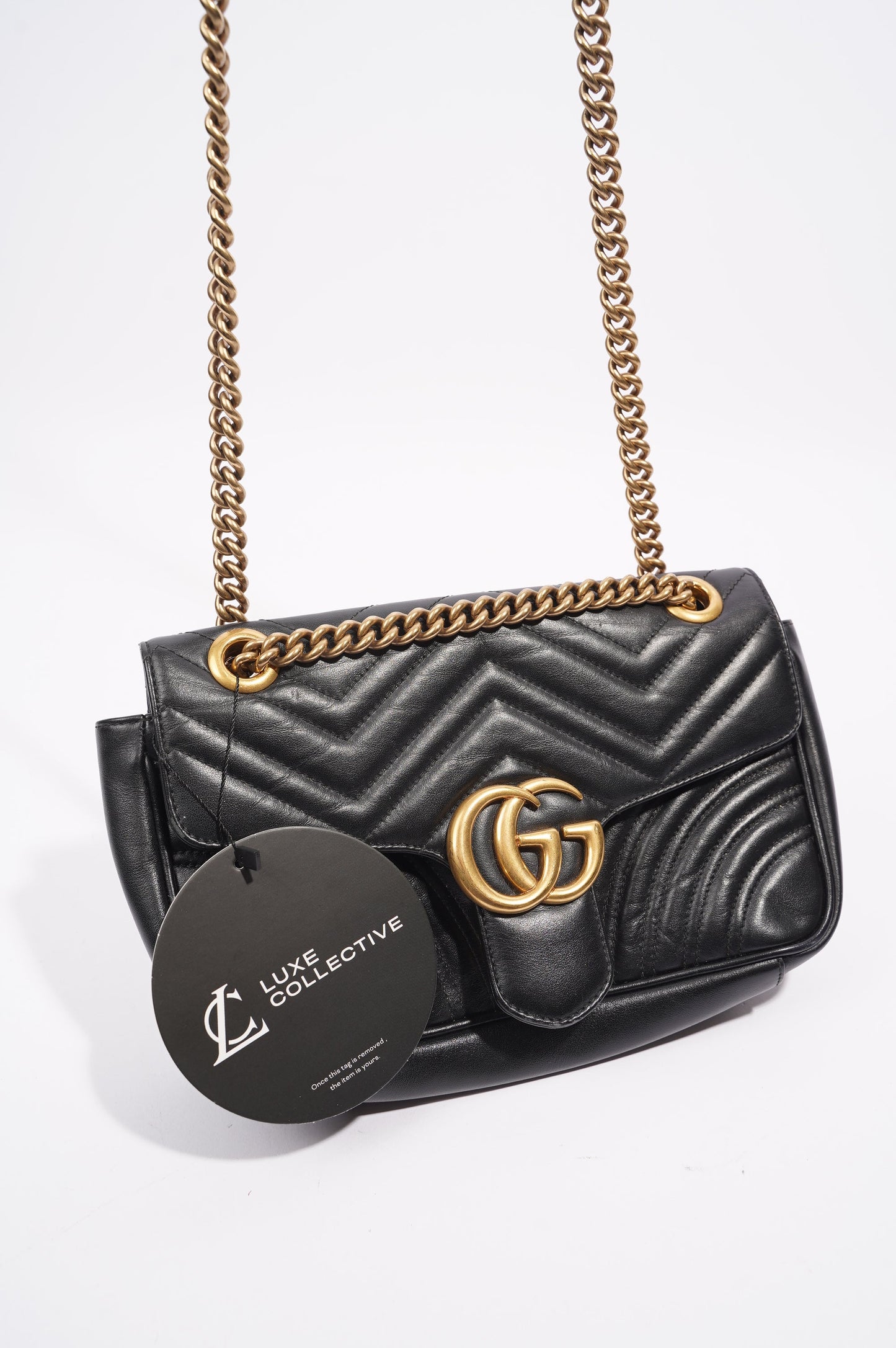 Gucci GG Marmont Flap Black Leather Small