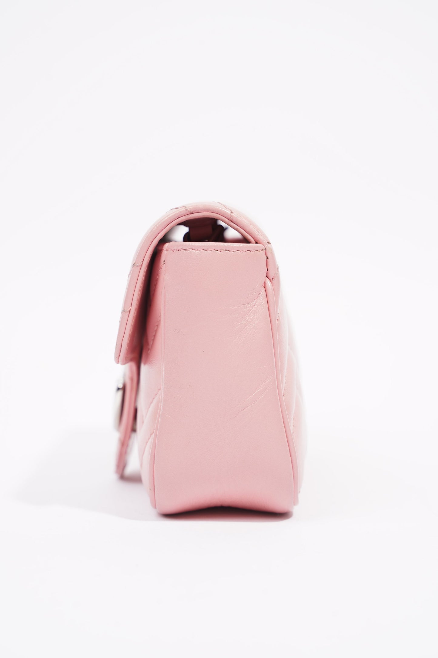 Gucci Womens Marmont Flap Pink / Silver Super Mini
