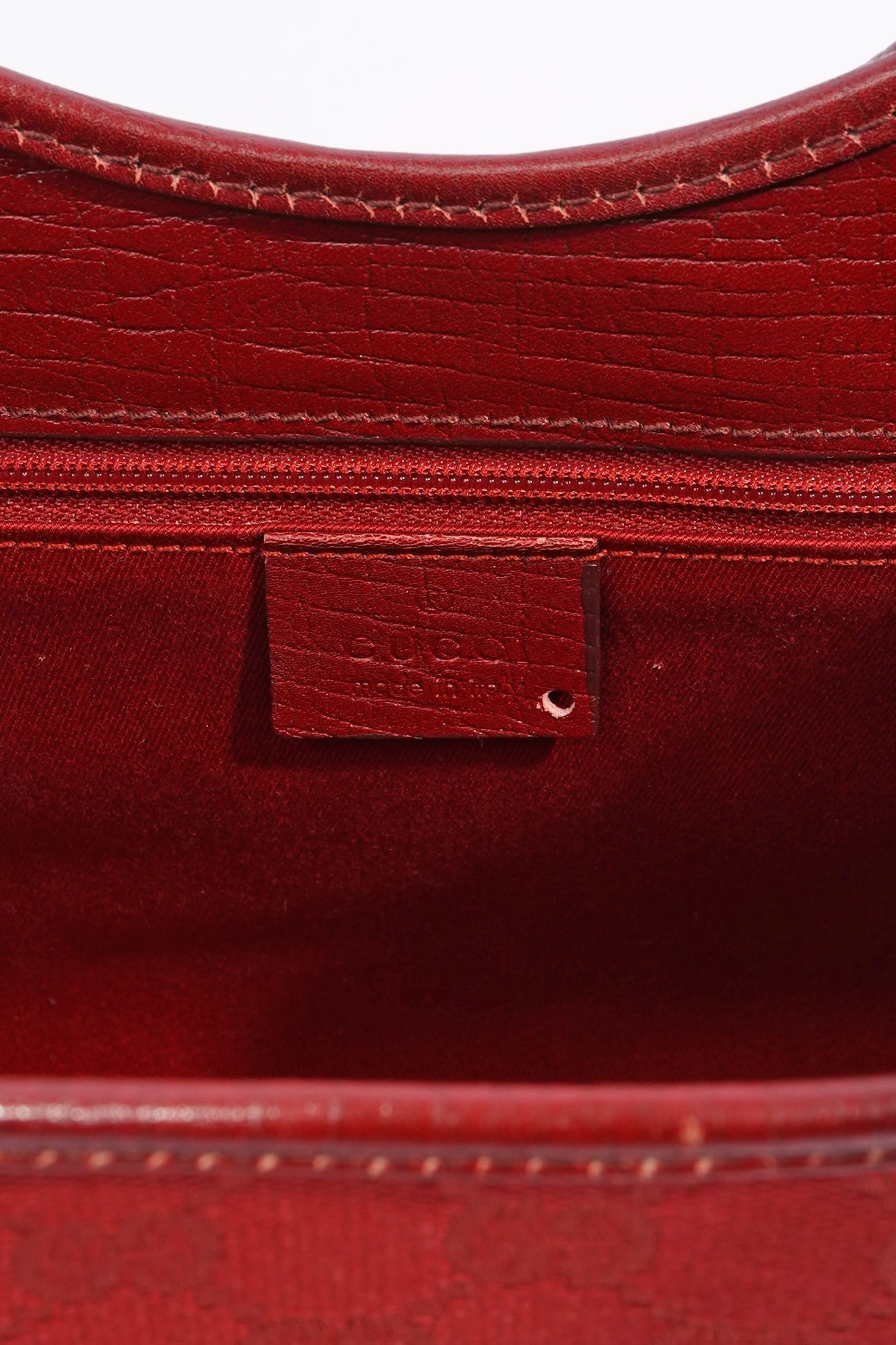 Gucci Womens Vintage Jackie O Red Monogram Canvas