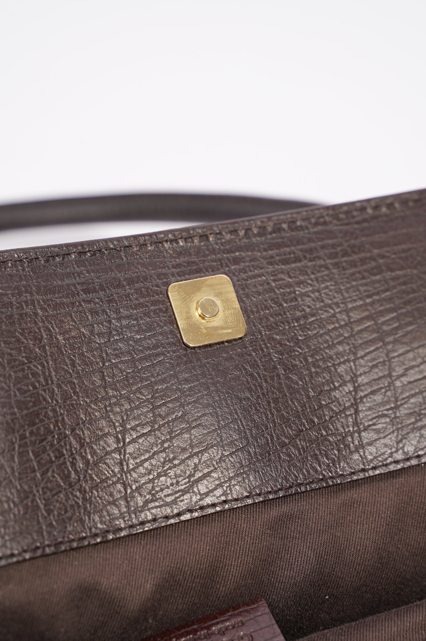Gucci Womens Vintage Horsebit Handbag Brown Canvas
