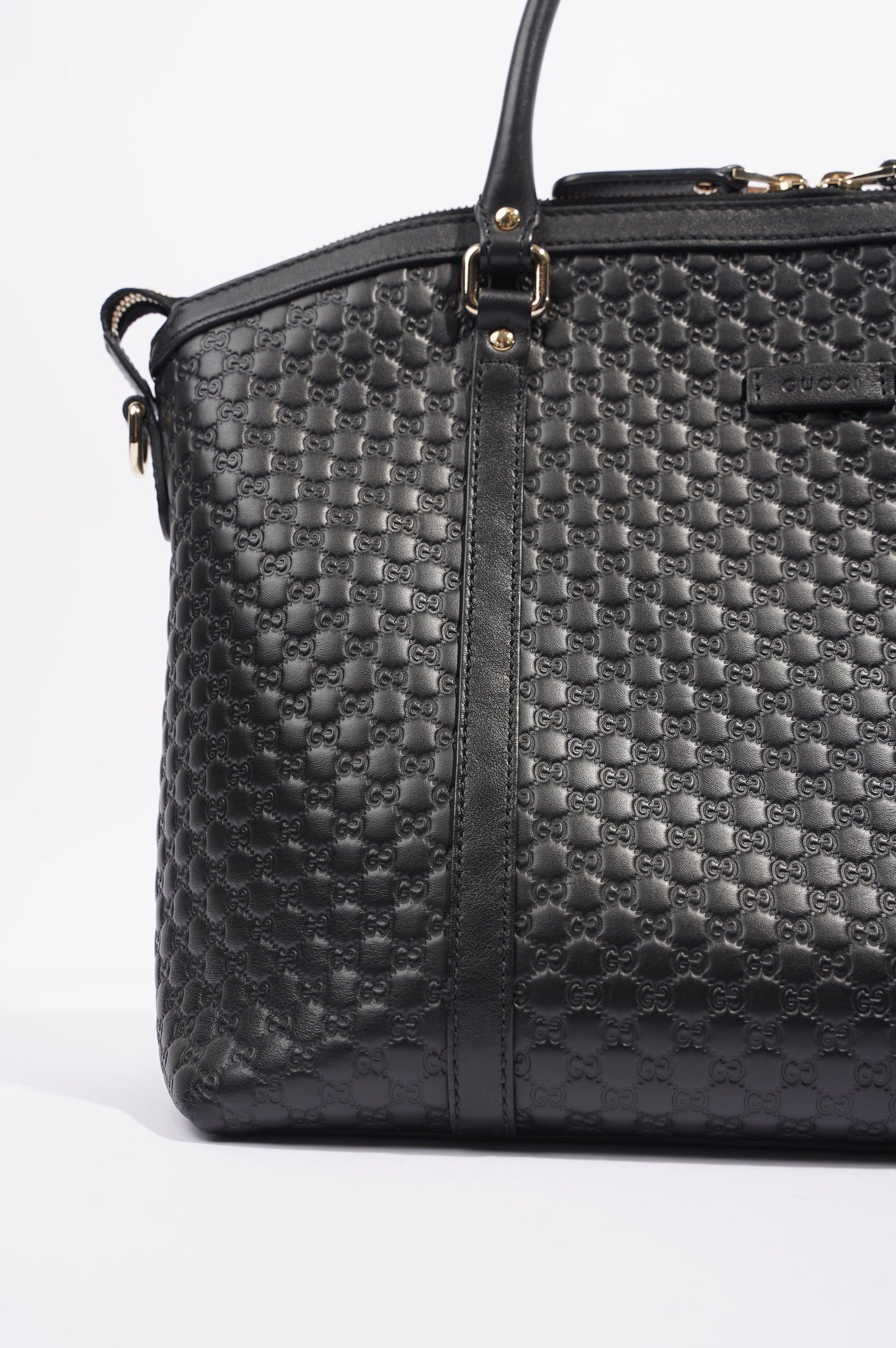 Gucci Womens Two Way Shoulder Bag Black Guccissima