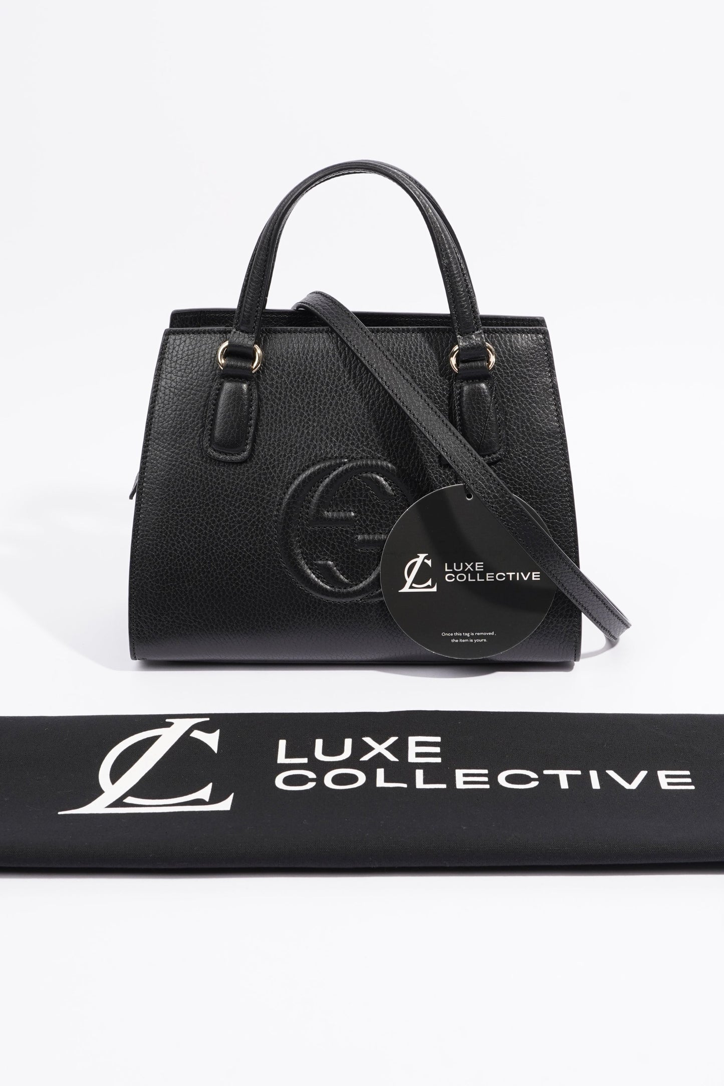 Gucci Womens Soho Tote Bag Black Leather Small