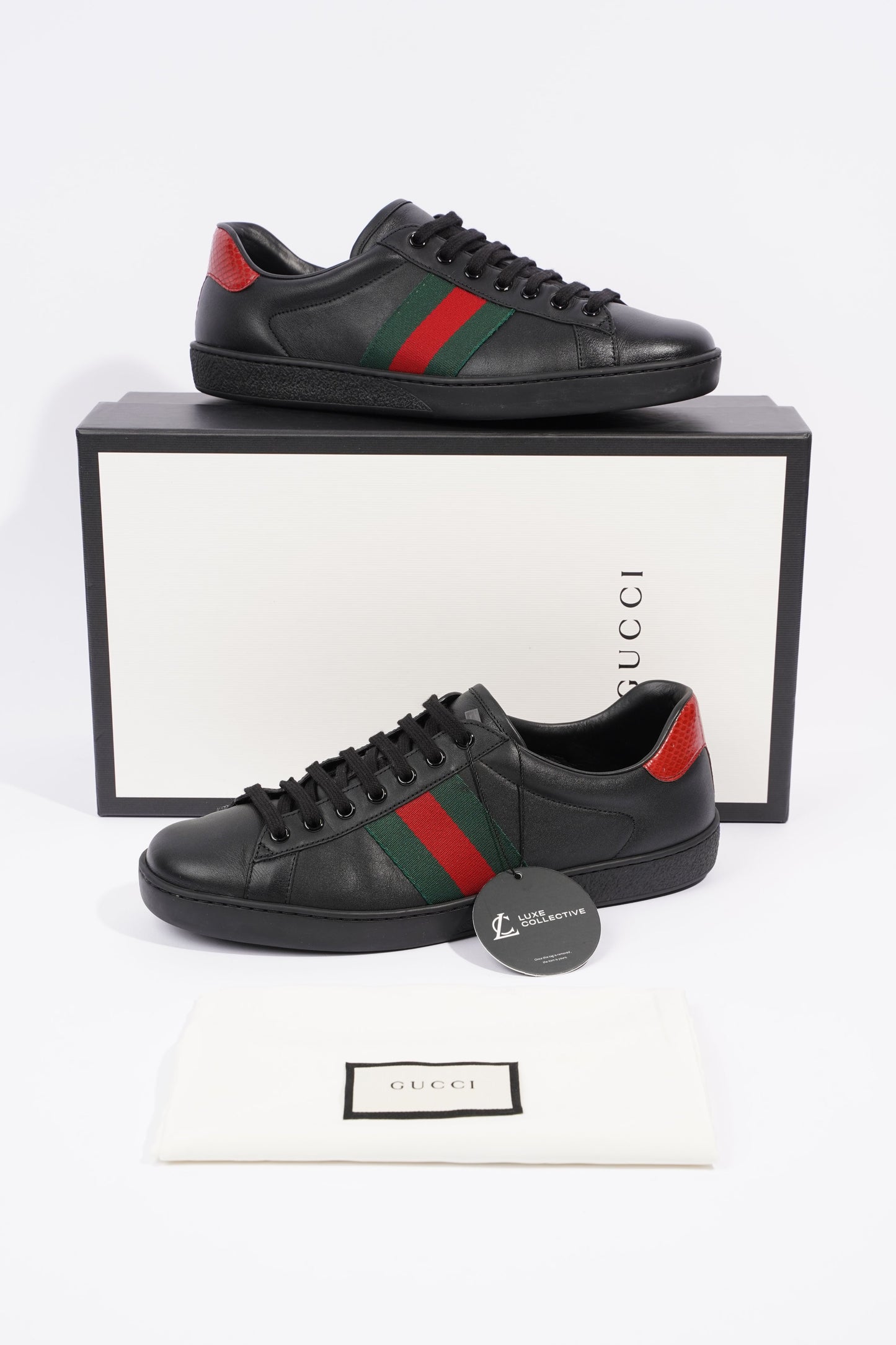 Gucci Mens Ace Black / Green / Red EU 42 / UK 8