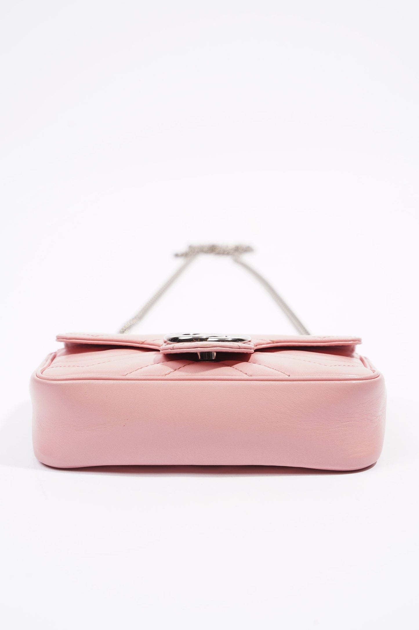 Gucci Womens Marmont Flap Pink / Silver Super Mini