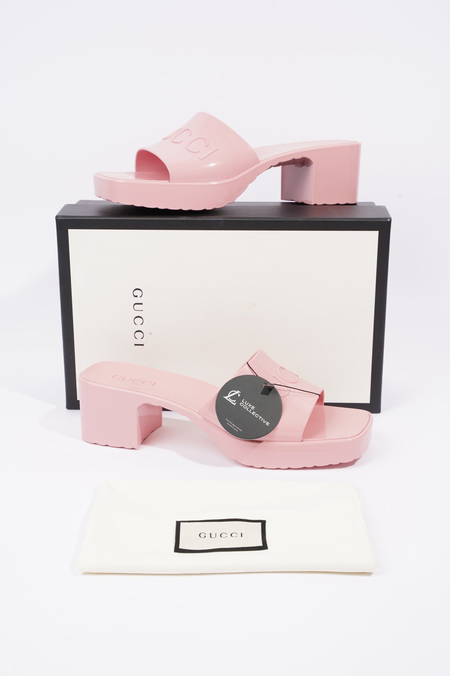 Gucci Womens Rubber Slide Sandal Pink EU 41 / UK 8
