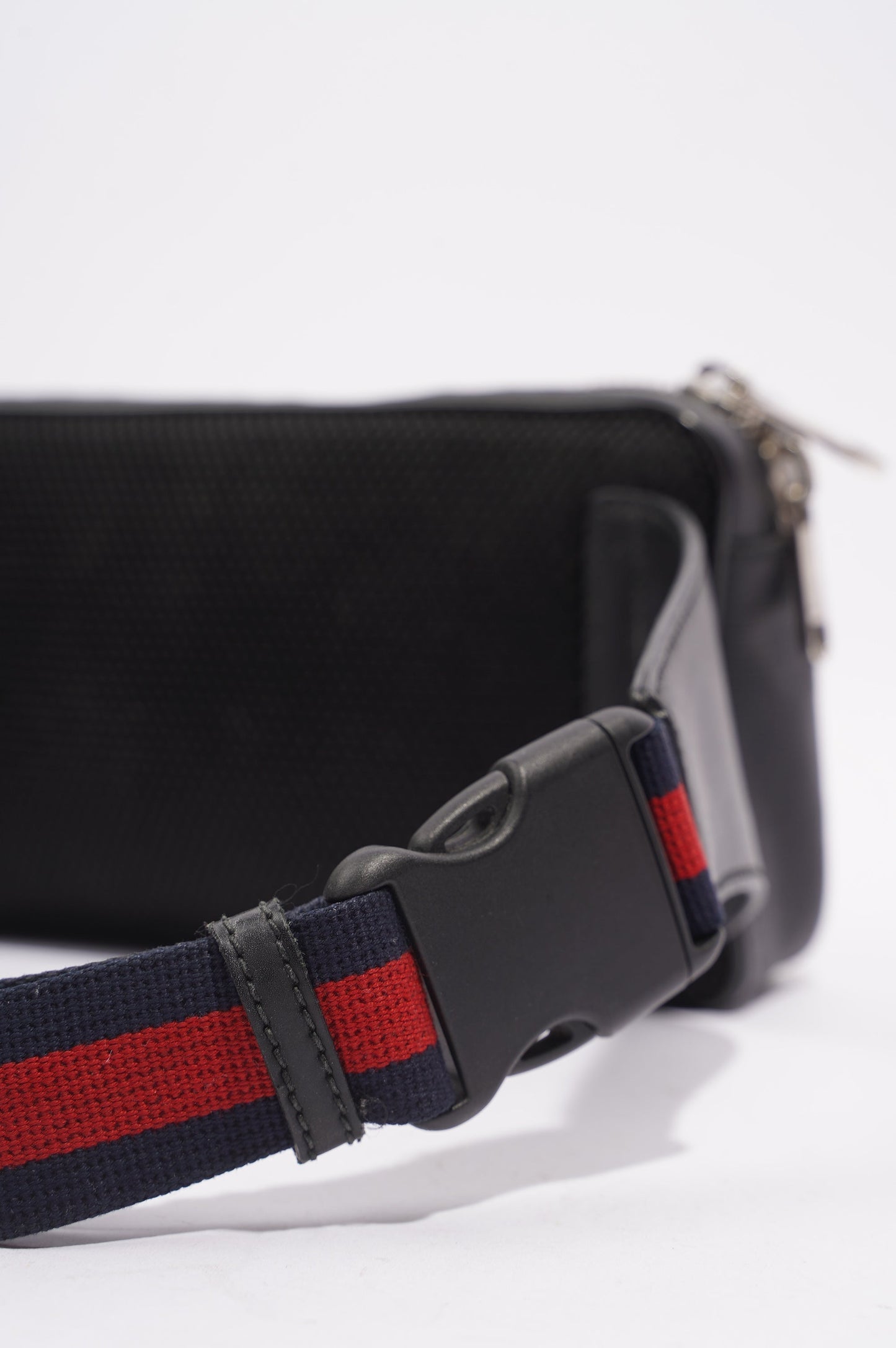 Gucci Mens Soft Zip Belt Bag Black Canvas Small