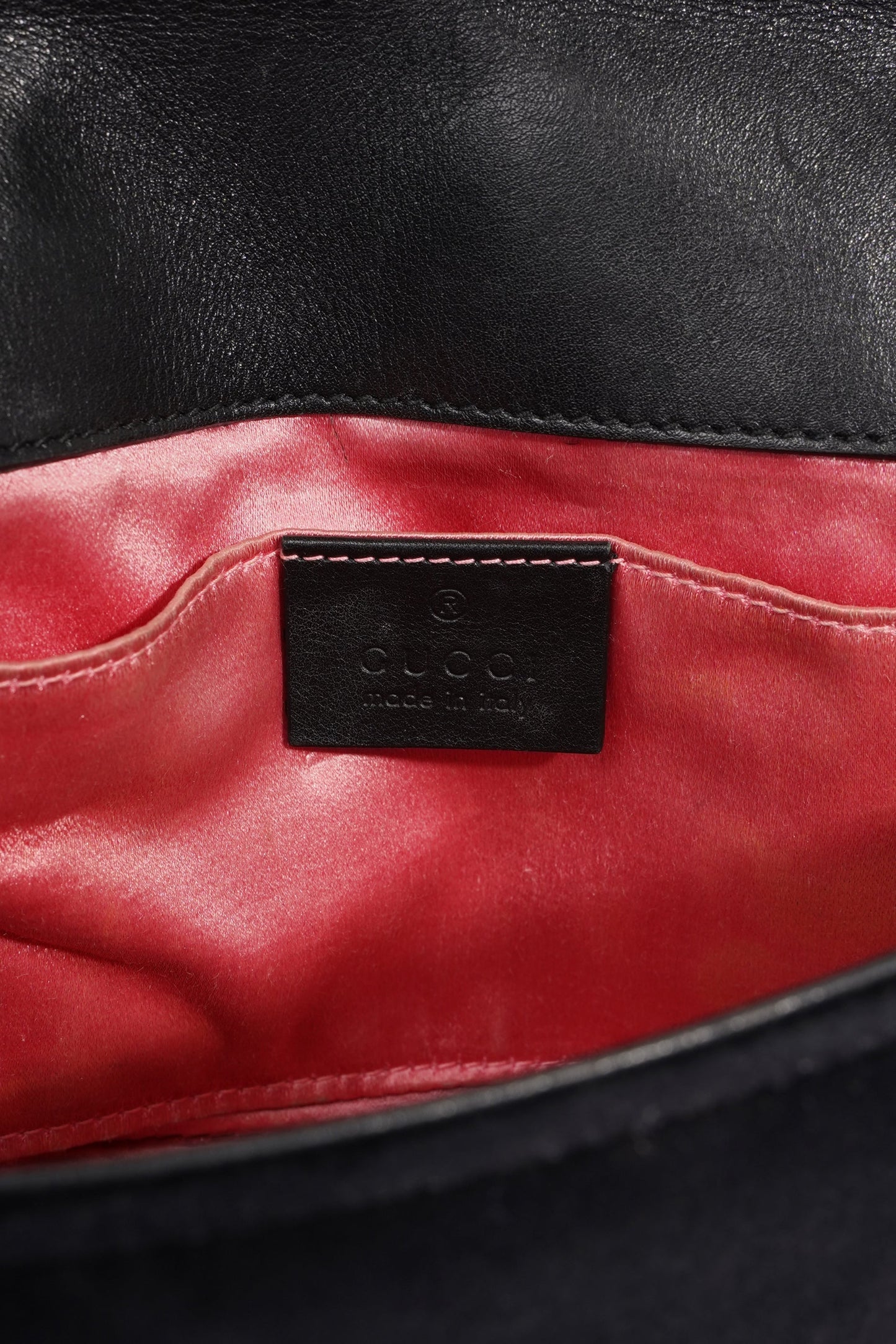 Gucci Womens Marmont Flap Bag Black Velvet Mini