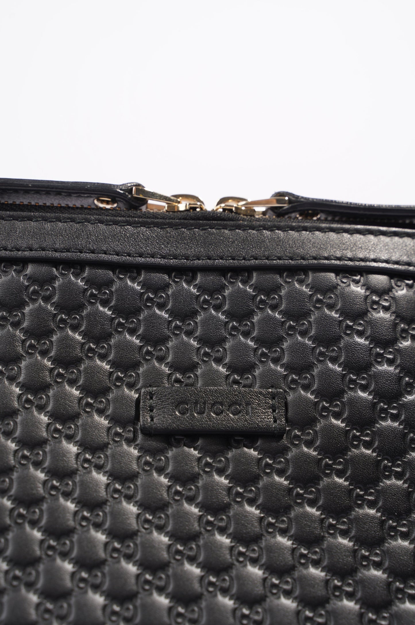 Gucci Womens Two Way Shoulder Bag Black Guccissima