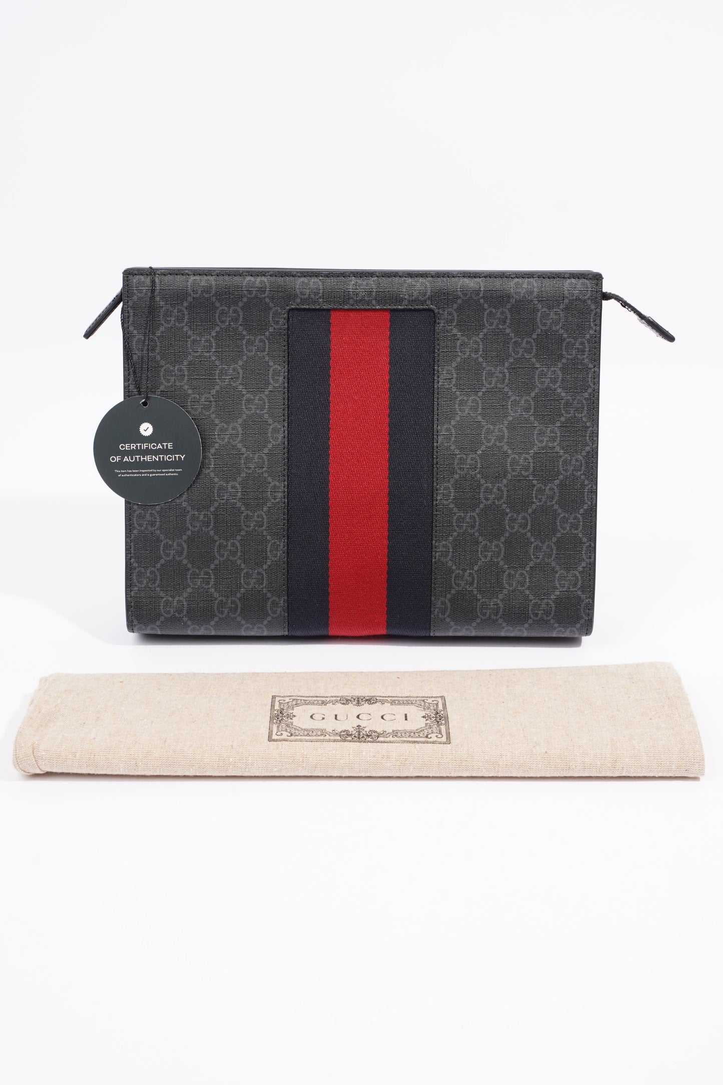 Gucci GG Supreme Pouch Black Canvas One Size