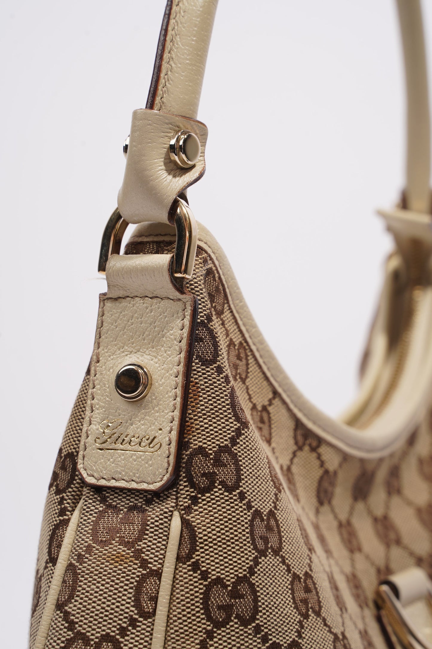 Gucci Hobo Bag Beige Canvas