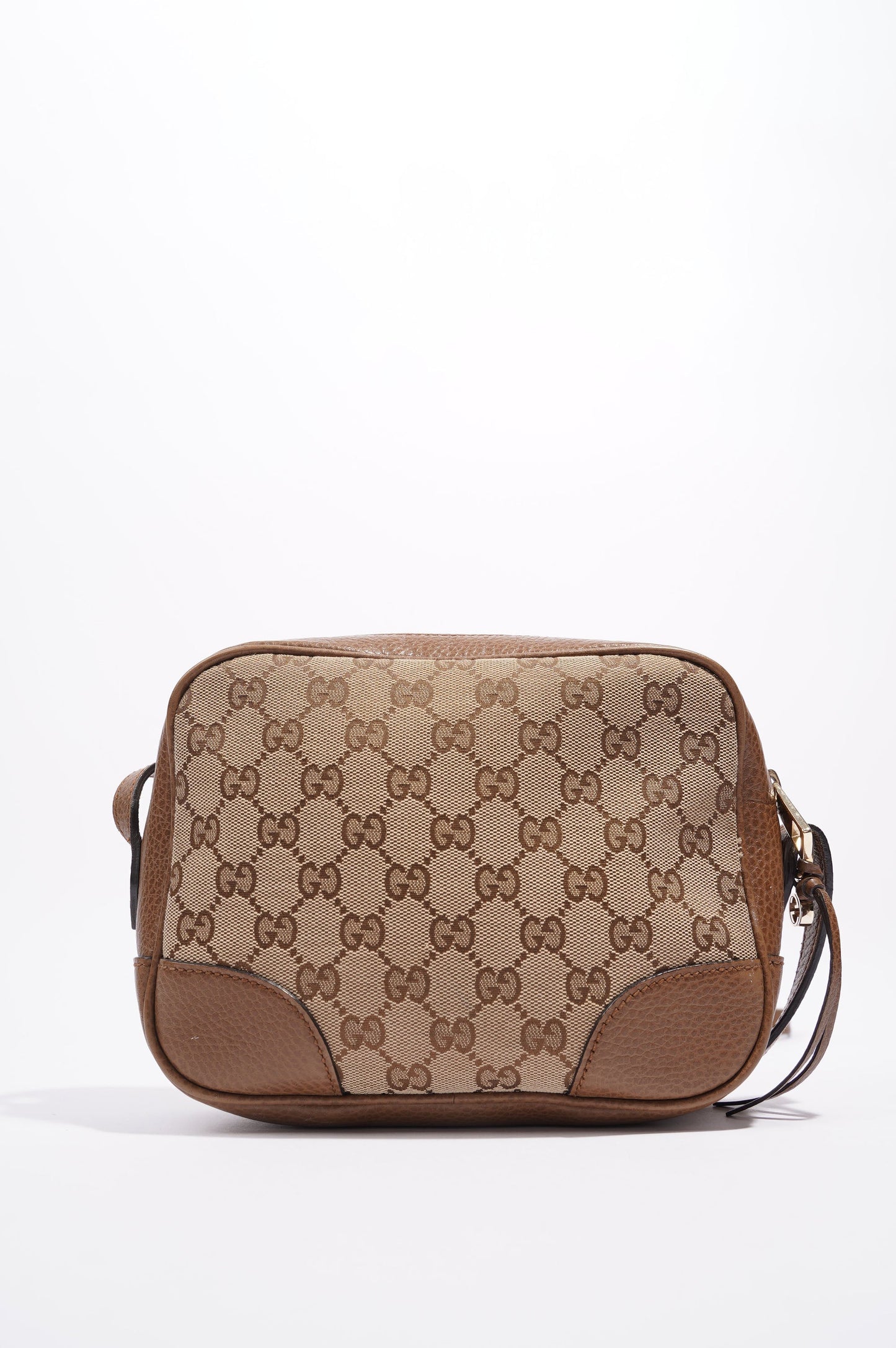 Gucci Womens Bree Messenger Bag Beige / Brown Canvas / Leather