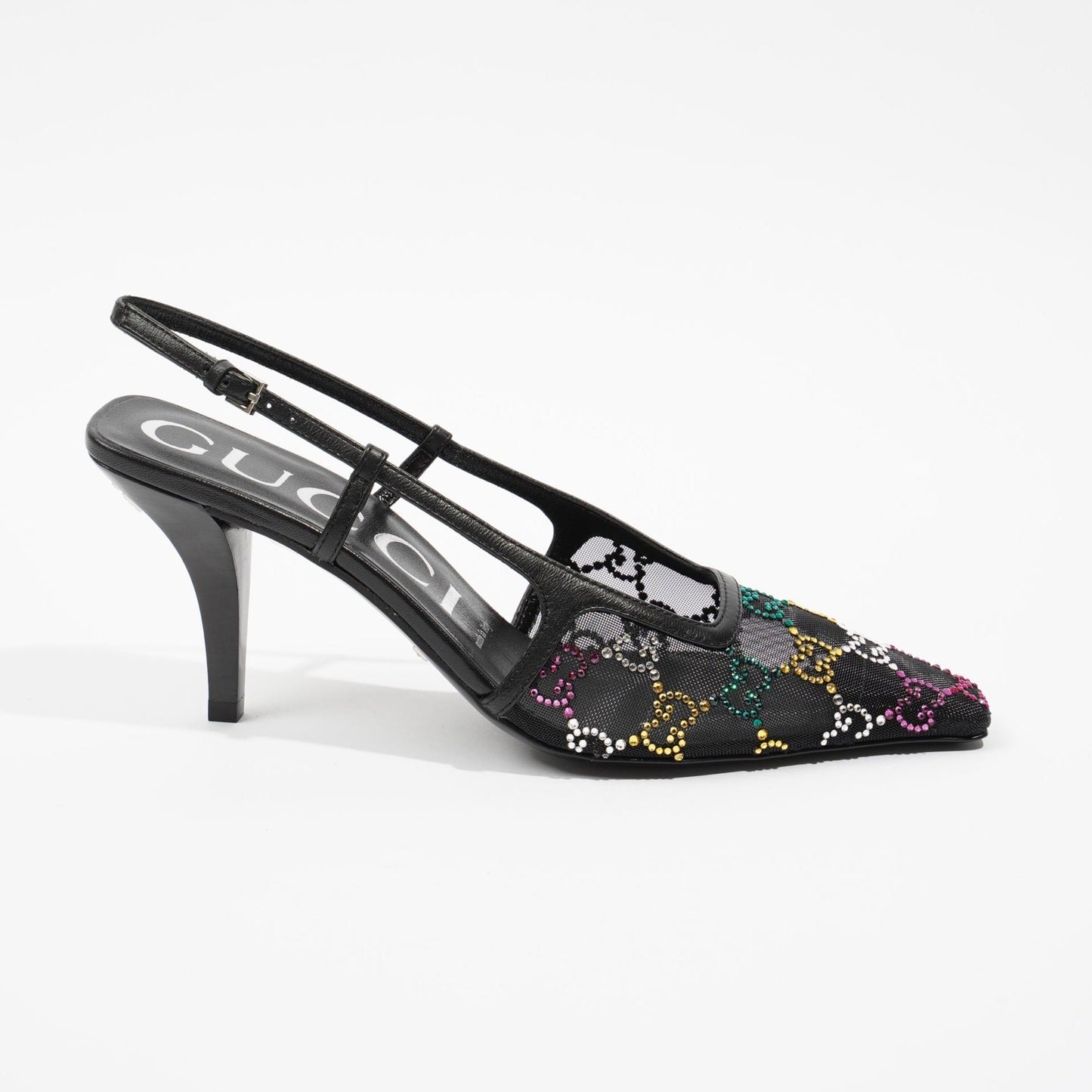 Gucci Womens GG Slingback Pump Black / Multicolour EU 37 / UK 4