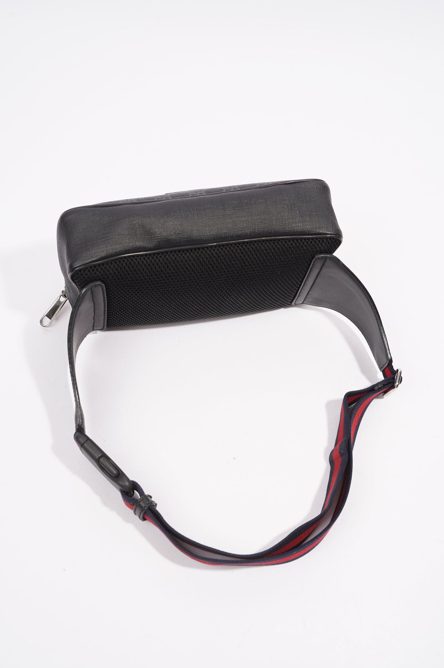 Gucci Mens Soft Zip Belt Bag Black Canvas Small