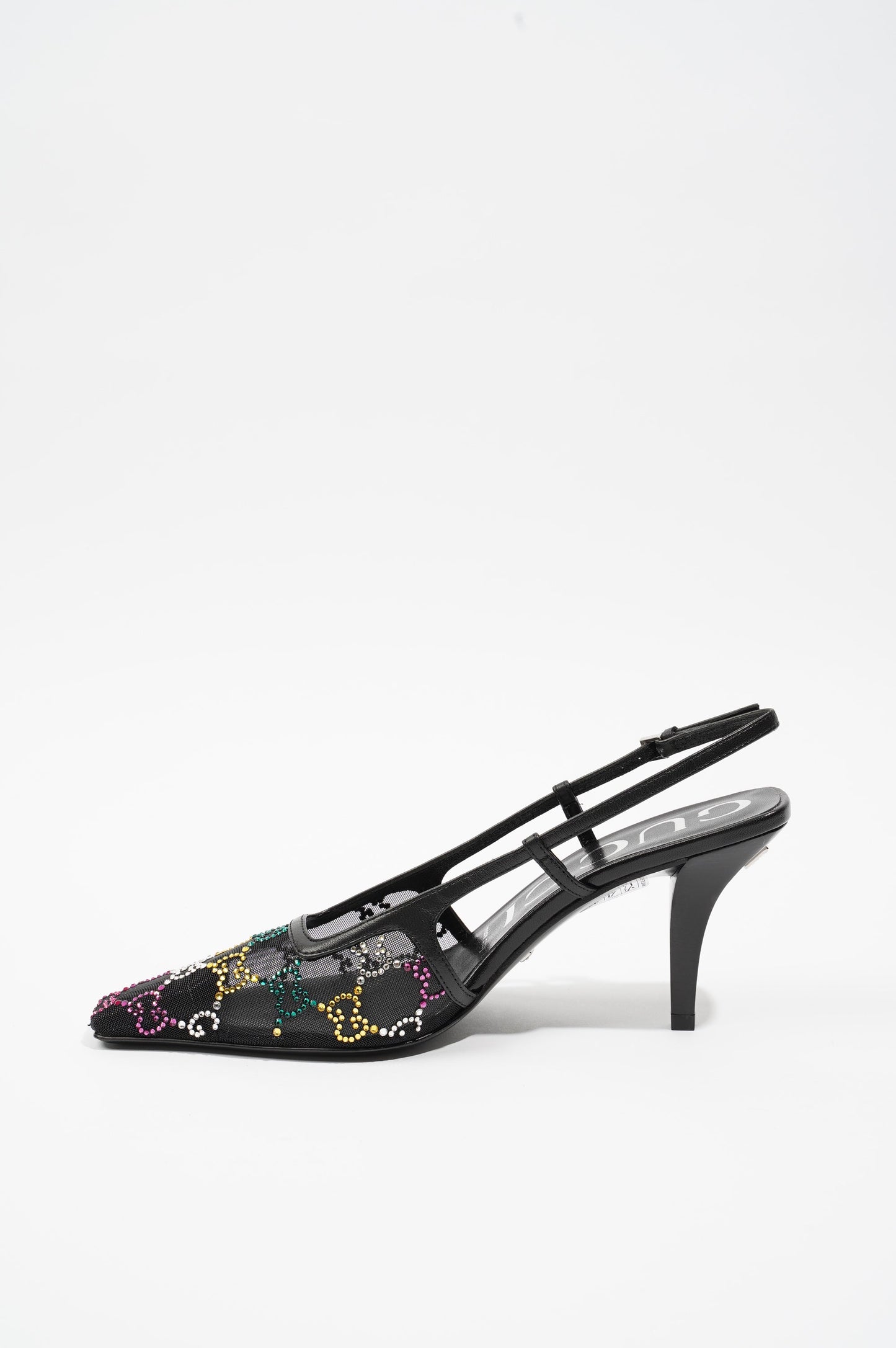Gucci Womens GG Slingback Pump Black / Multicolour EU 37 / UK 4
