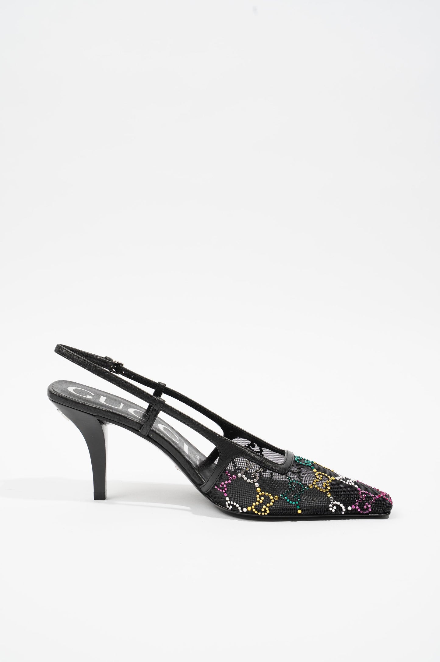 Gucci Womens GG Slingback Pump Black / Multicolour EU 37 / UK 4