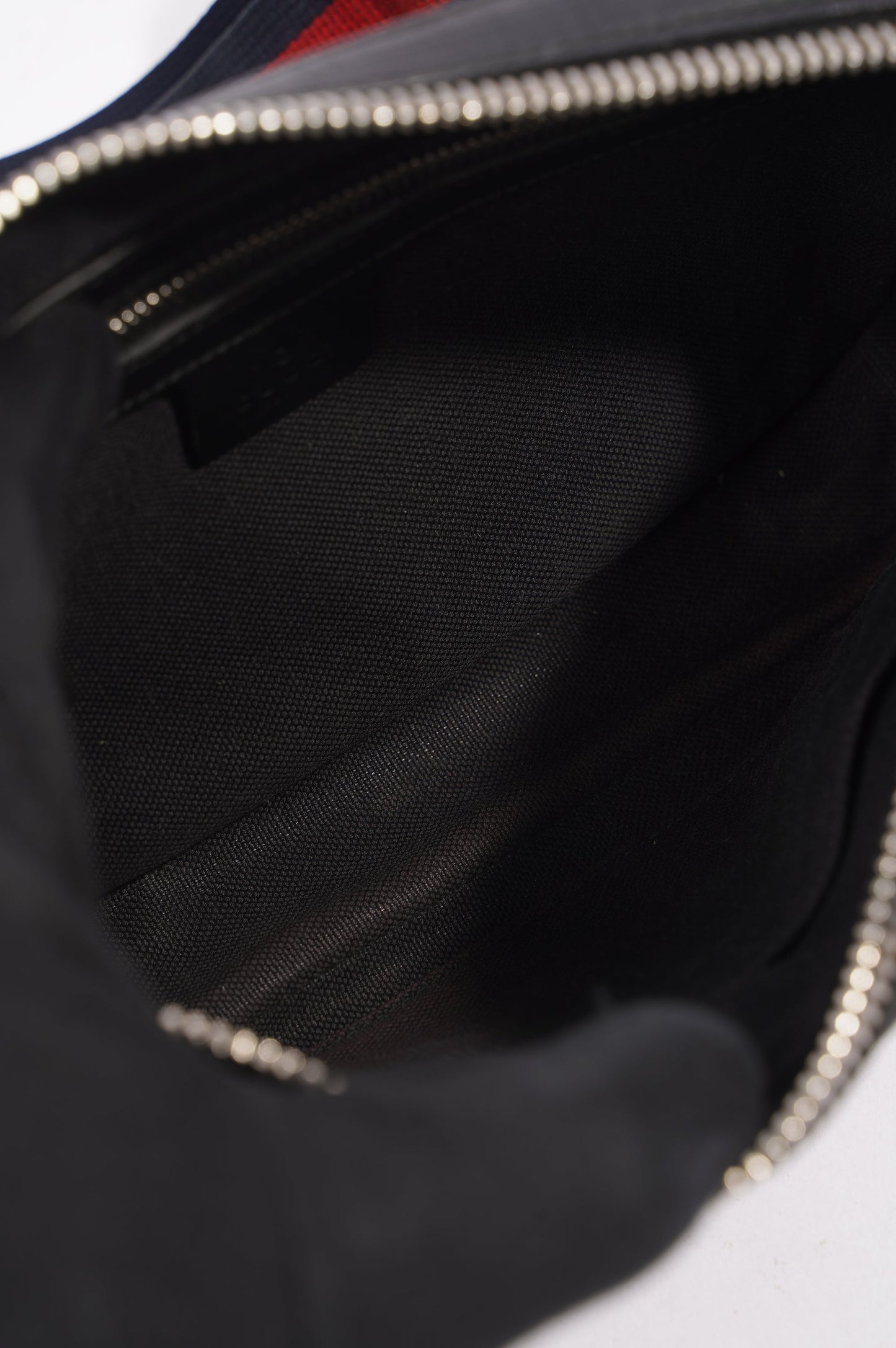 Gucci Mens Soft Zip Belt Bag Black Canvas Small