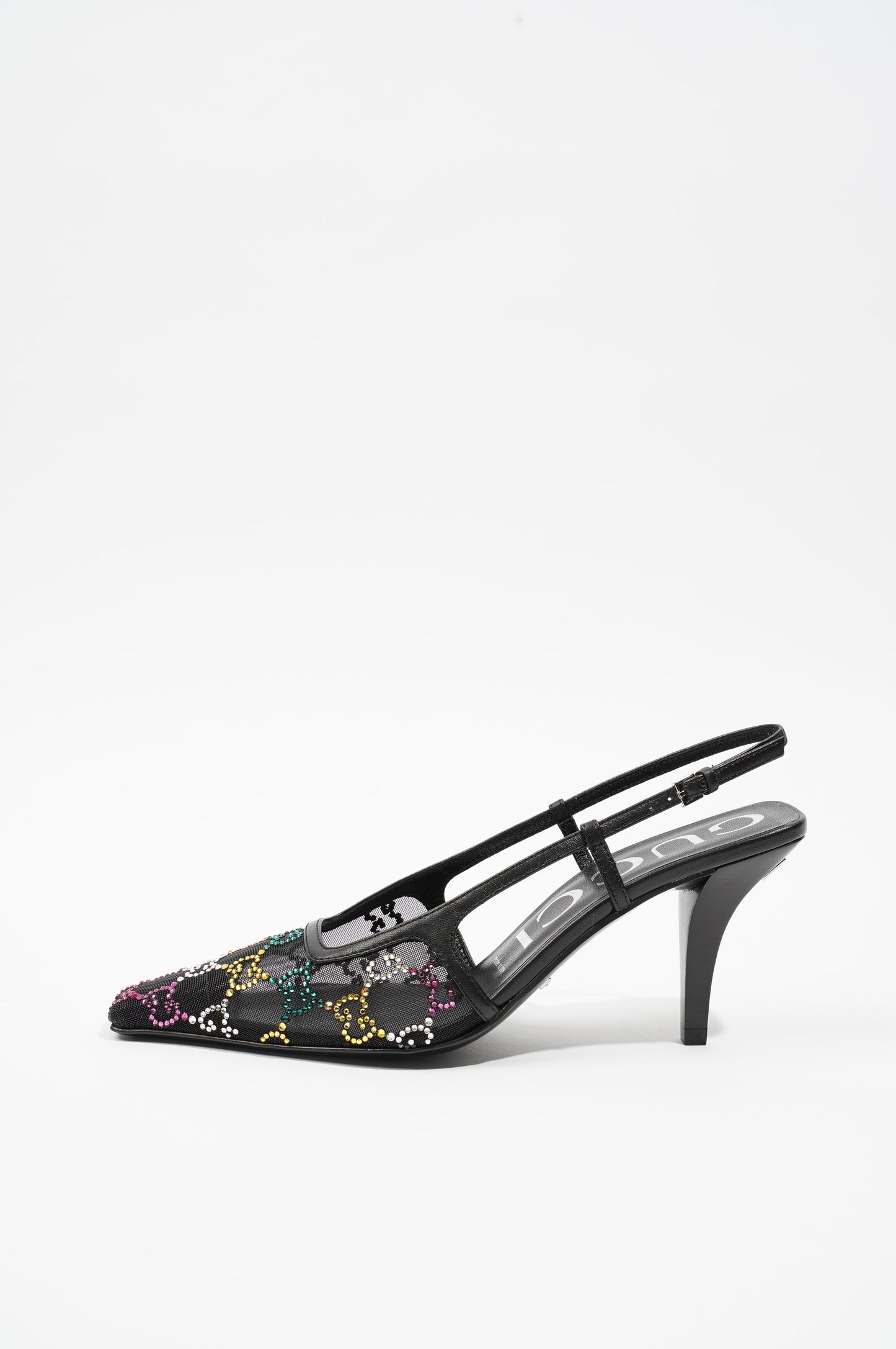 Gucci Womens GG Slingback Pump Black / Multicolour EU 37 / UK 4