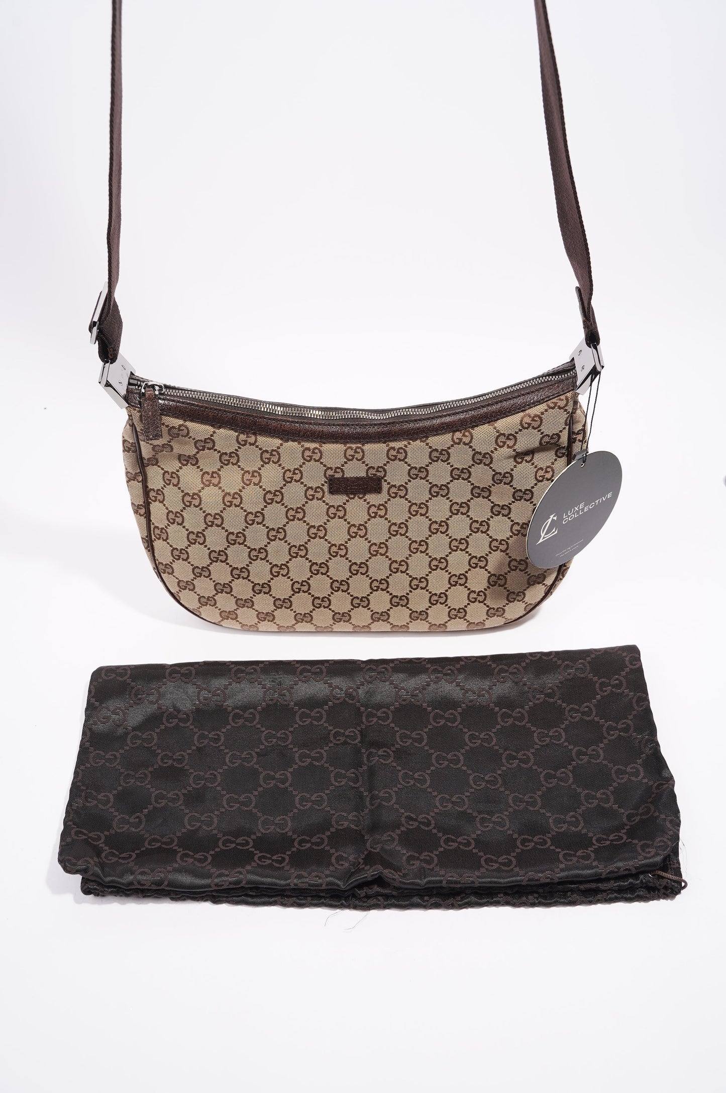 Gucci Canvas Shoulder Bag Beige