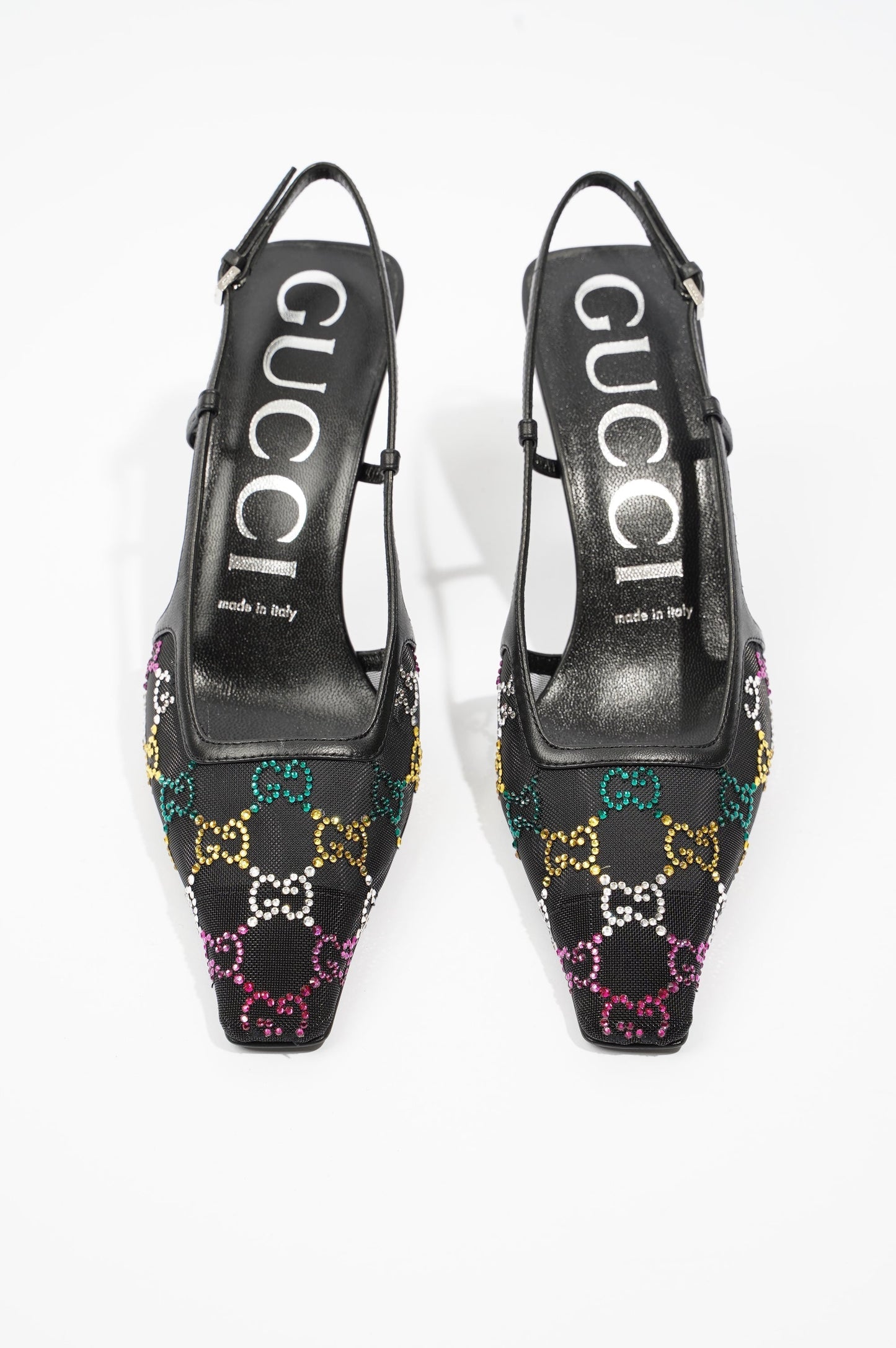 Gucci Womens GG Slingback Pump Black / Multicolour EU 37 / UK 4