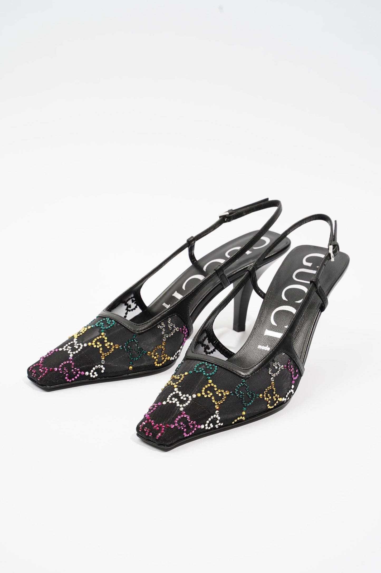 Gucci Womens GG Slingback Pump Black / Multicolour EU 37 / UK 4