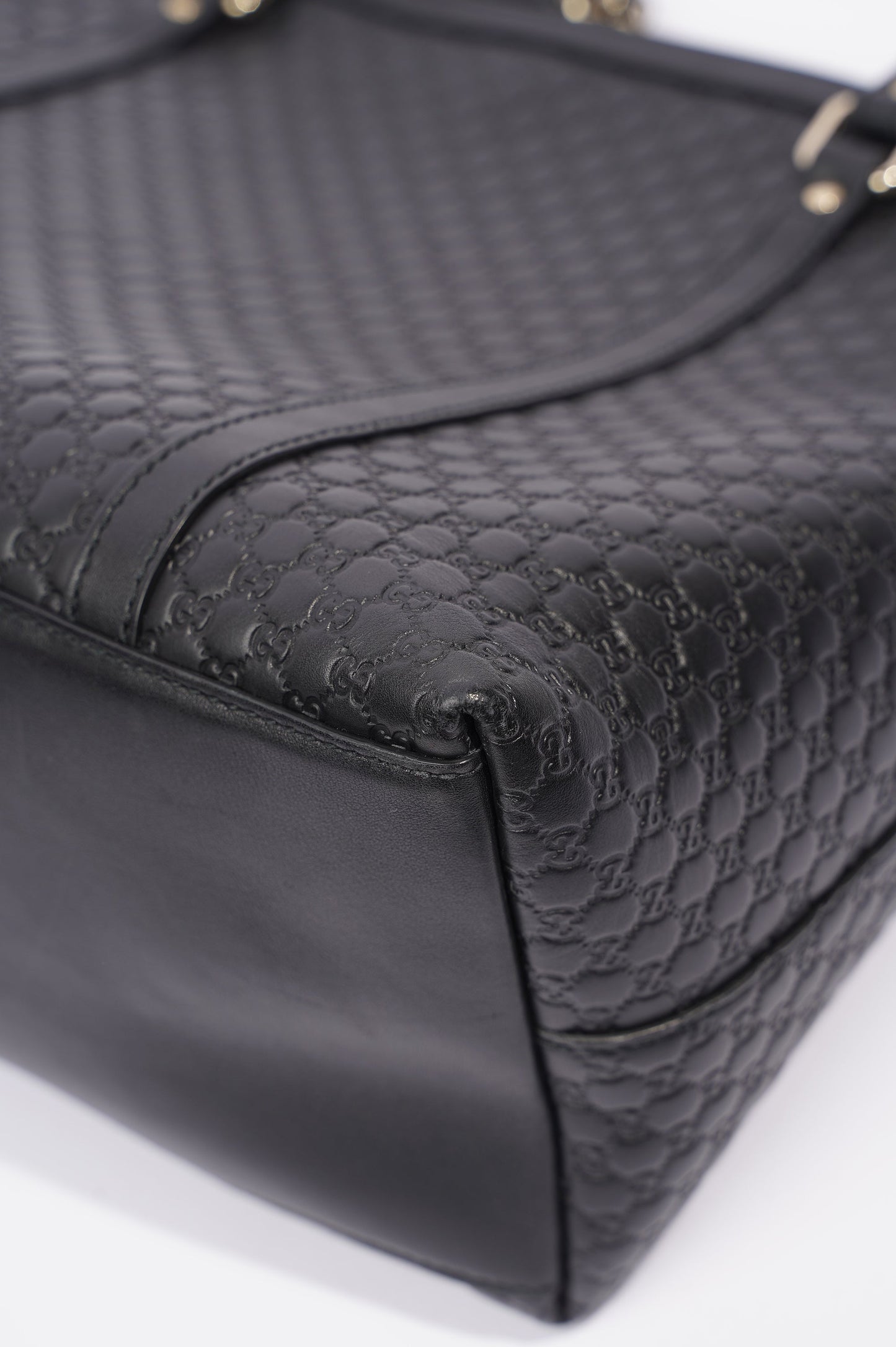 Gucci Womens Two Way Shoulder Bag Black Guccissima