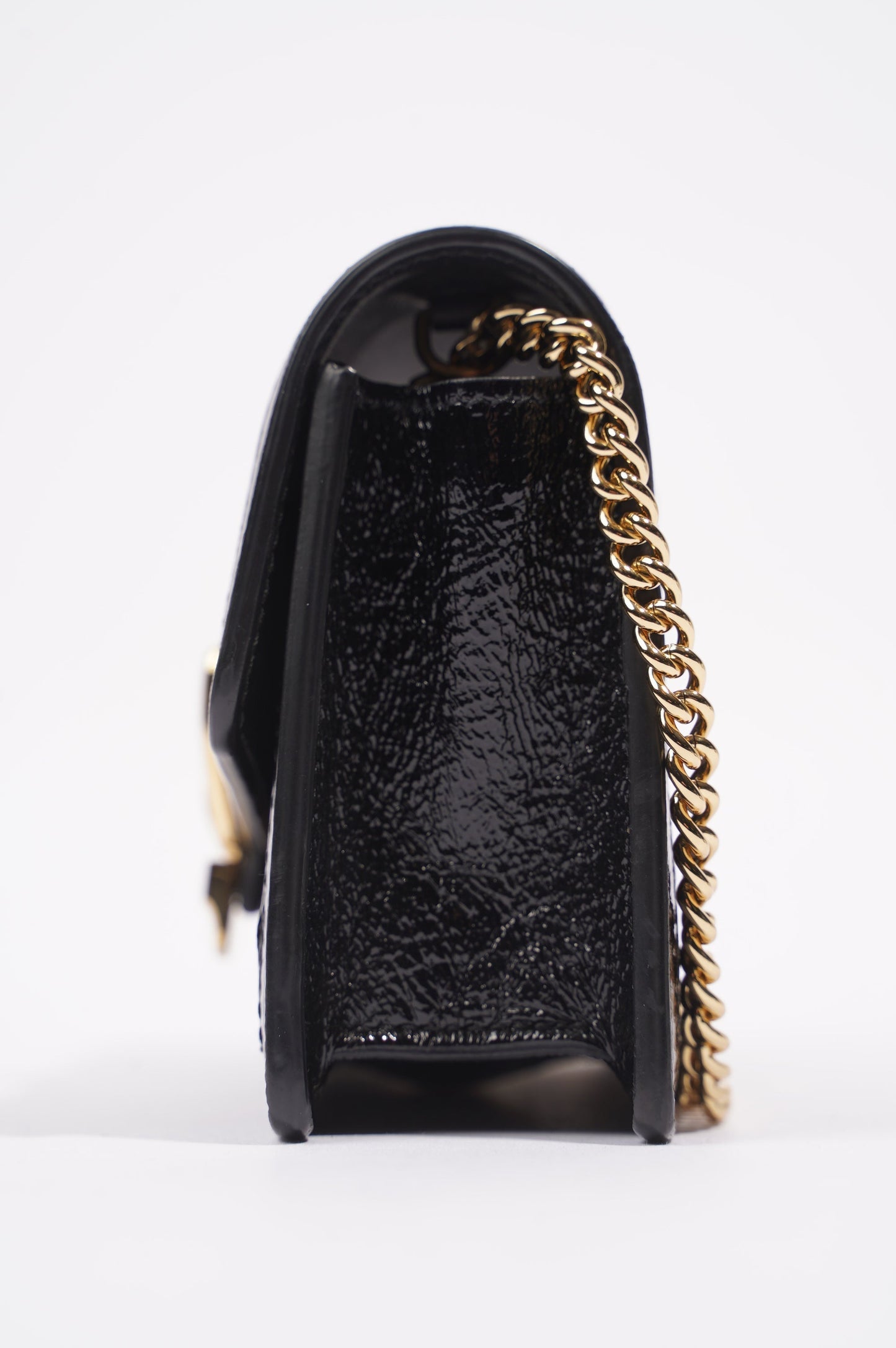 Gucci Womens Sylvie Chain Bag Black Velvet Super Mini