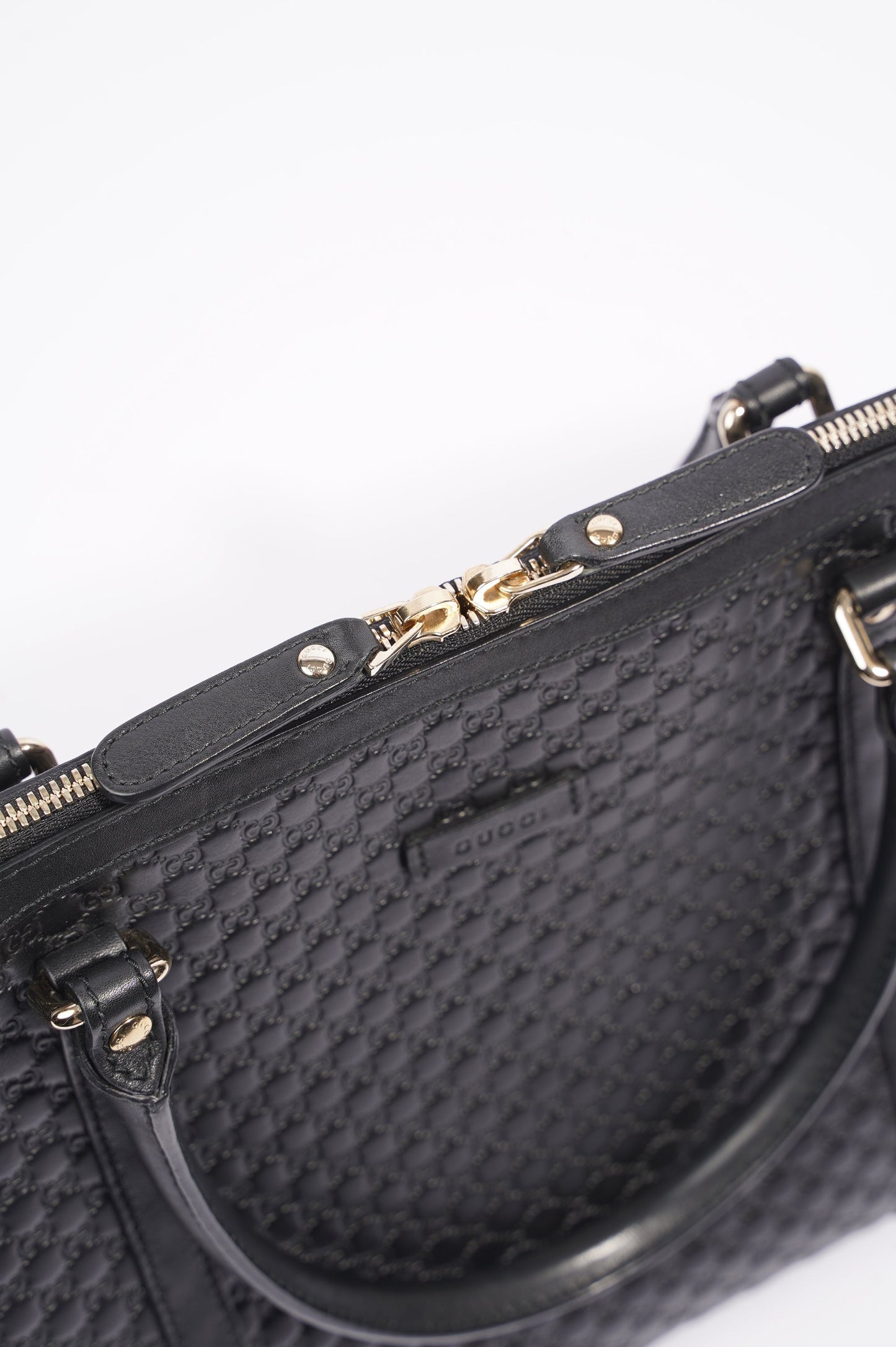 Gucci Womens Two Way Shoulder Bag Black Guccissima