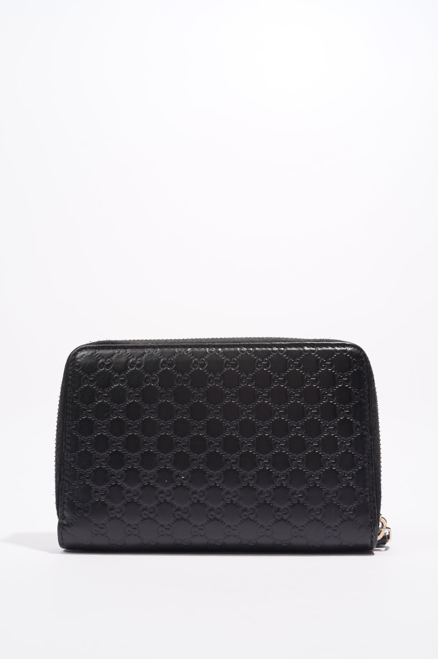Gucci Womens Microguccissima Leather Zip Wallet Black