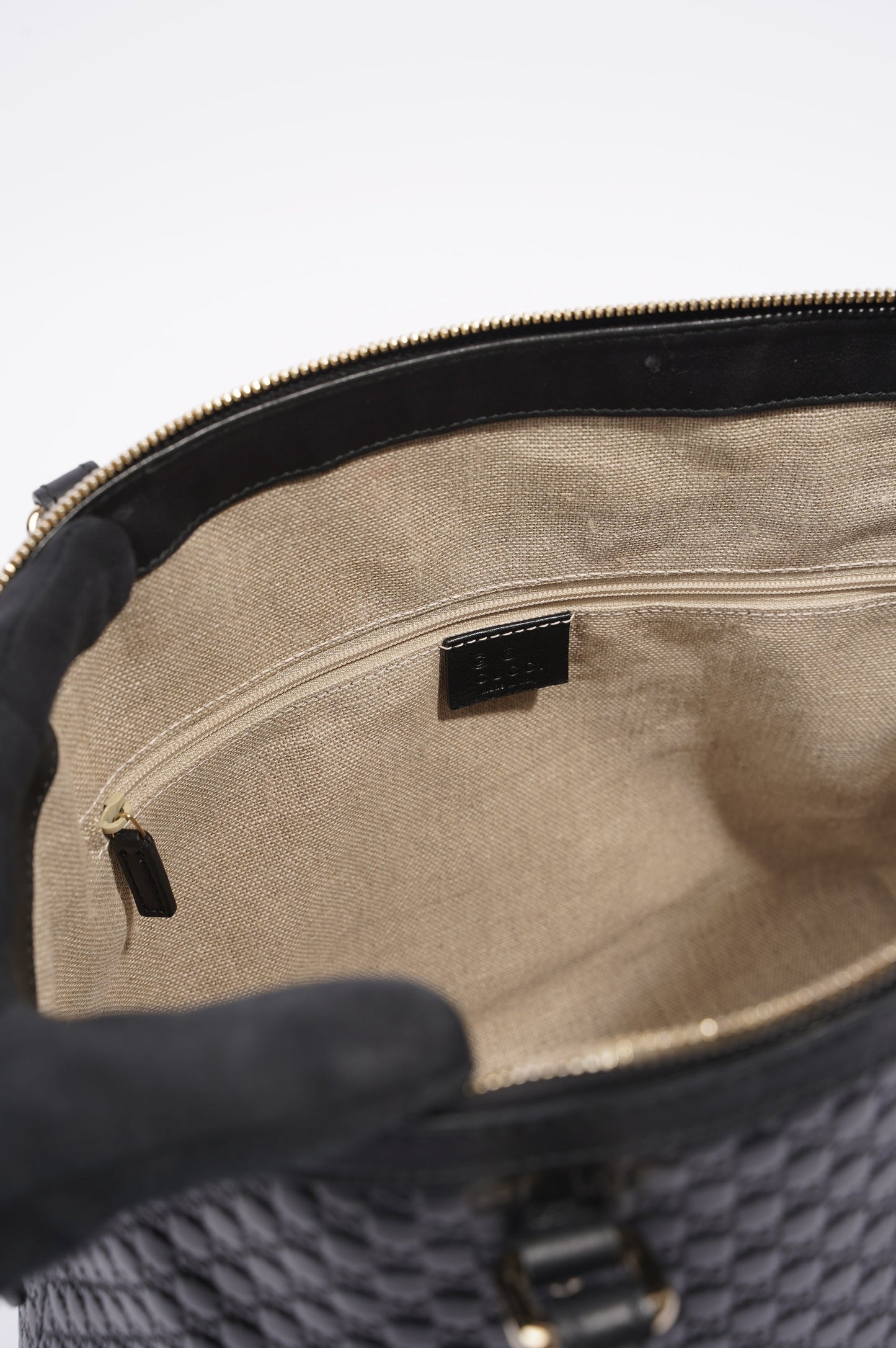 Gucci Womens Two Way Shoulder Bag Black Guccissima