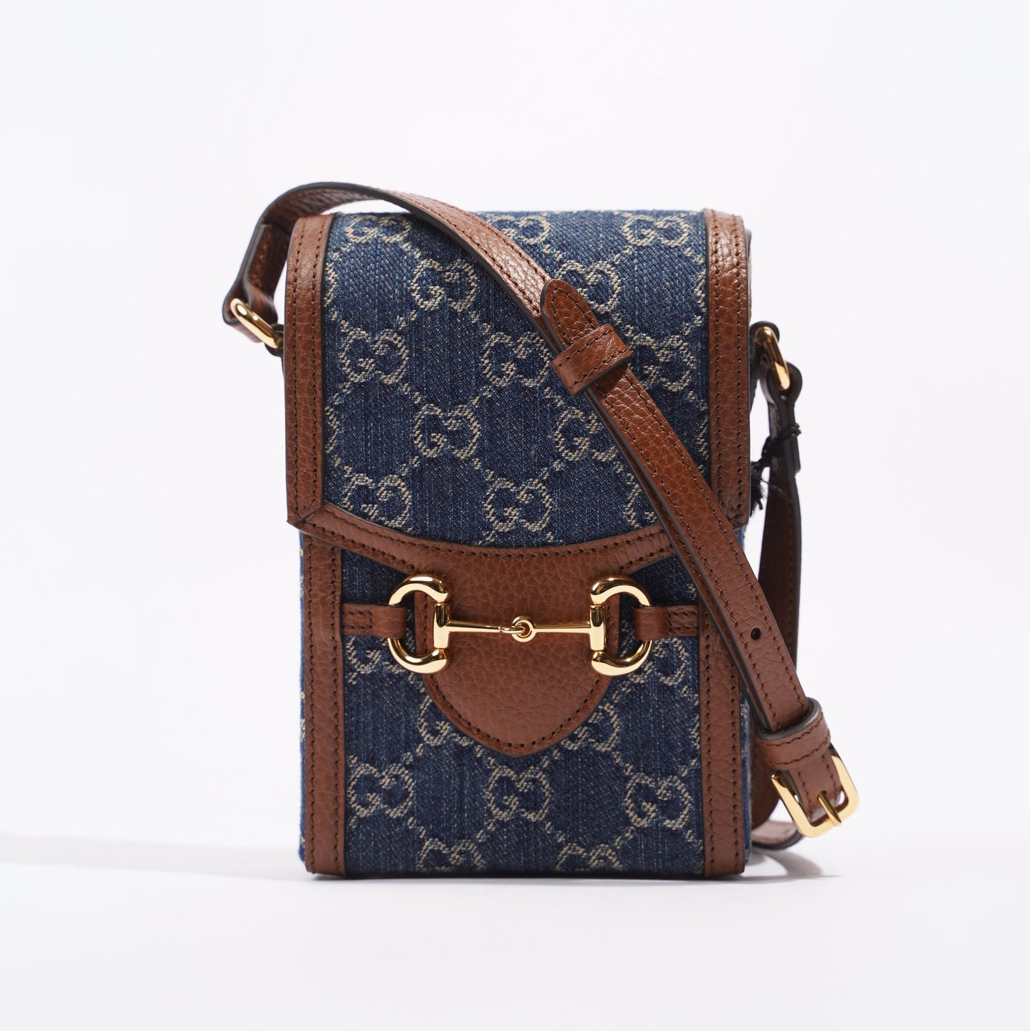 Gucci Horsebit 1955 Mini Bag Denim / Brown