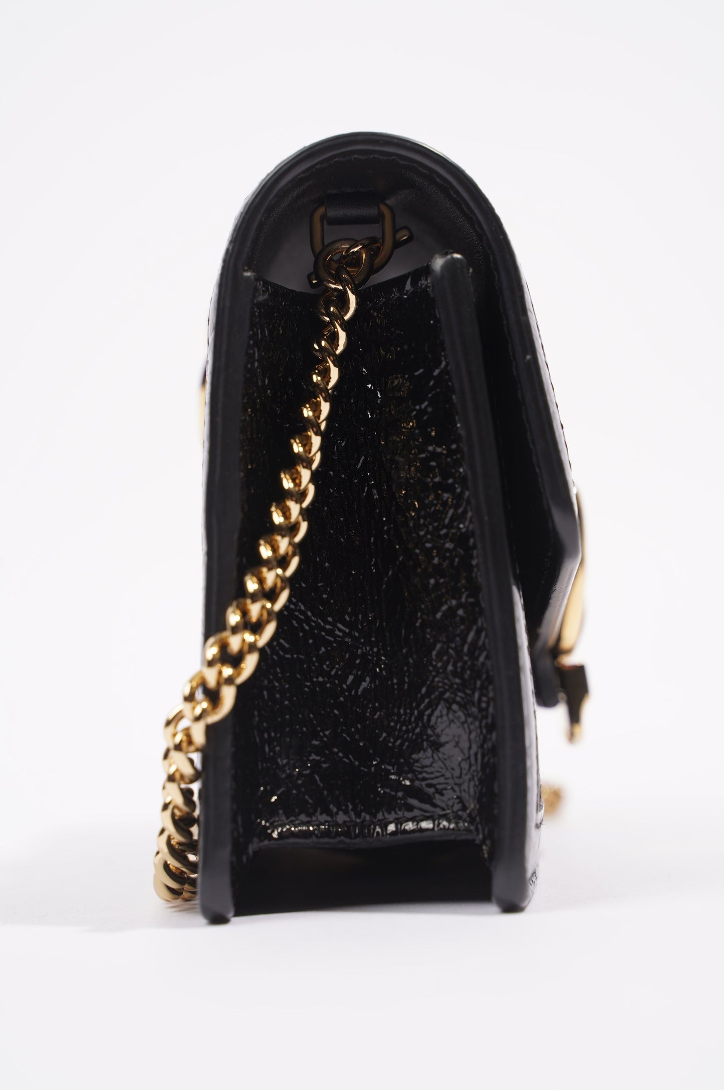 Gucci Womens Sylvie Chain Bag Black Velvet Super Mini