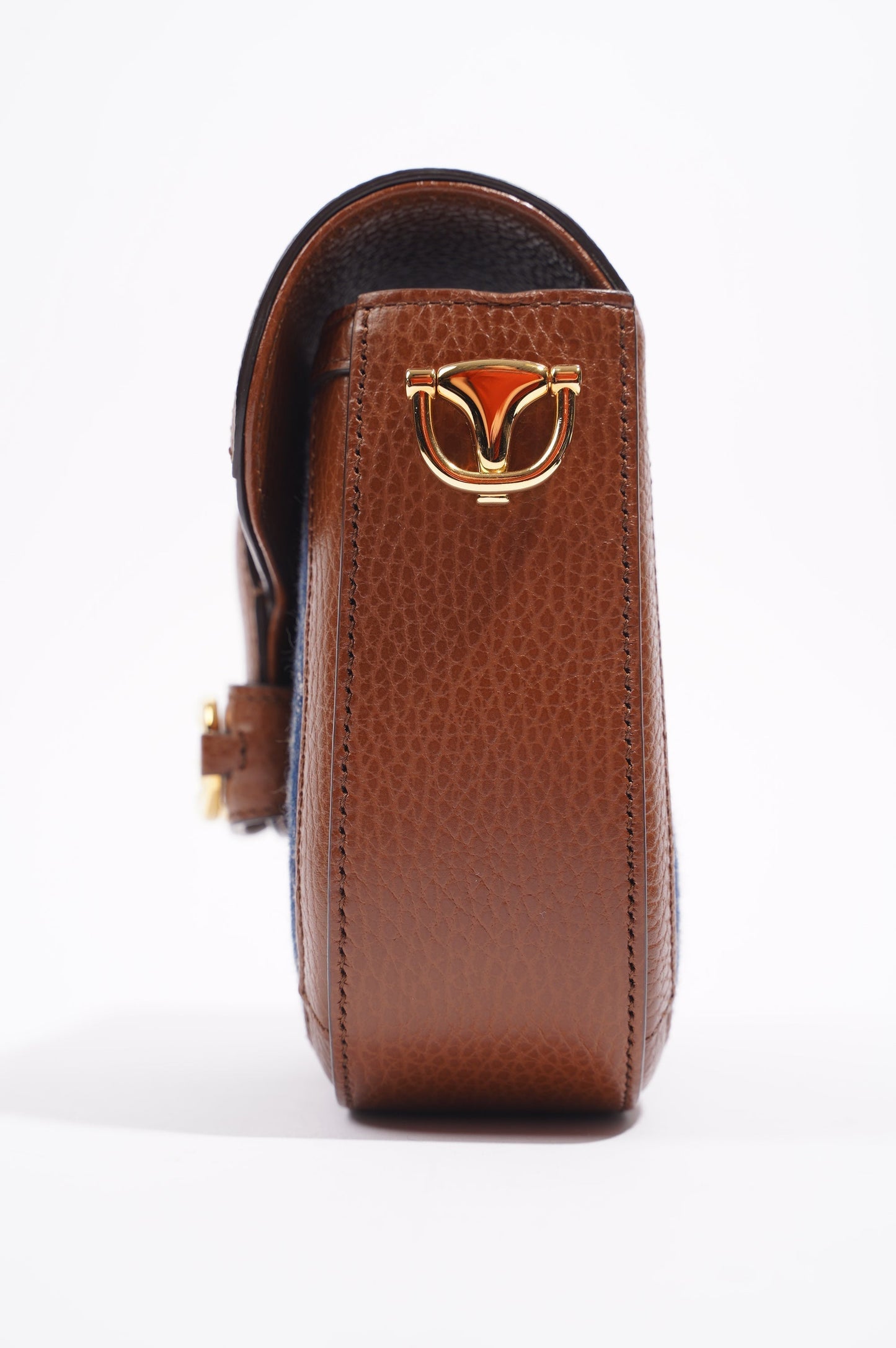 Gucci Womens Horsebit 1955 Mini Bag Demin / Brown