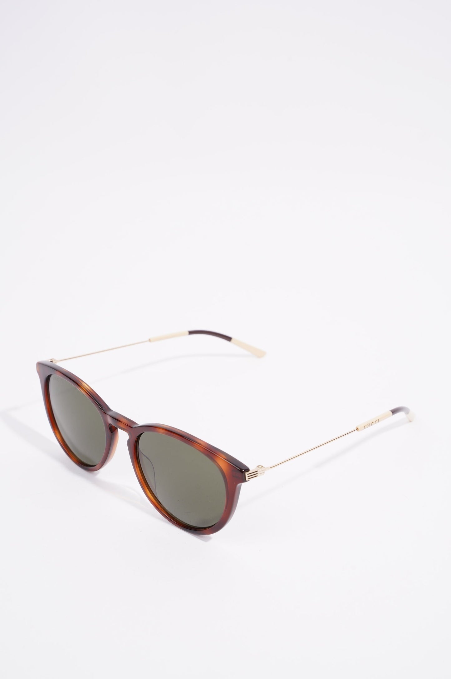Gucci Womens Round Sunglasses Brown Acetate 145