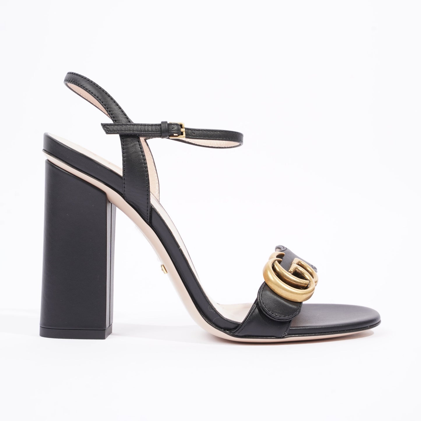 Gucci Womens Marmont Sandal Black / Gold EU 37 / UK 4