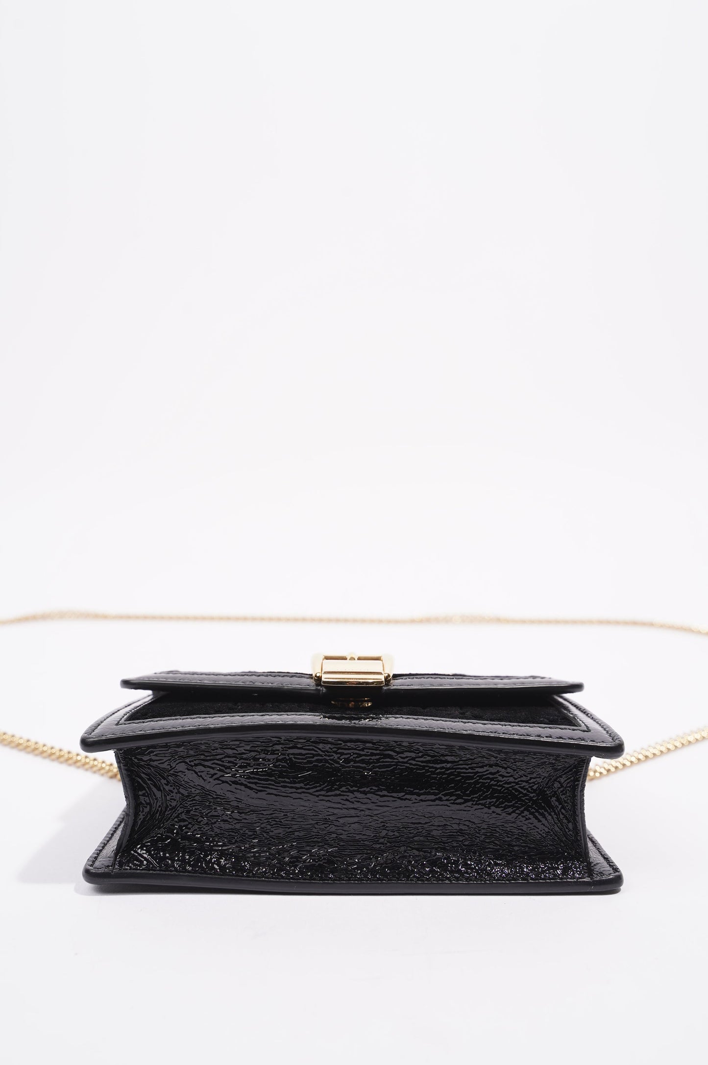 Gucci Womens Sylvie Chain Bag Black Velvet Super Mini