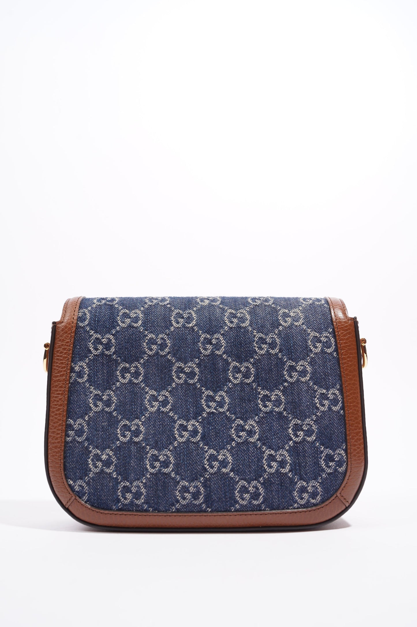 Gucci Womens Horsebit 1955 Mini Bag Demin / Brown