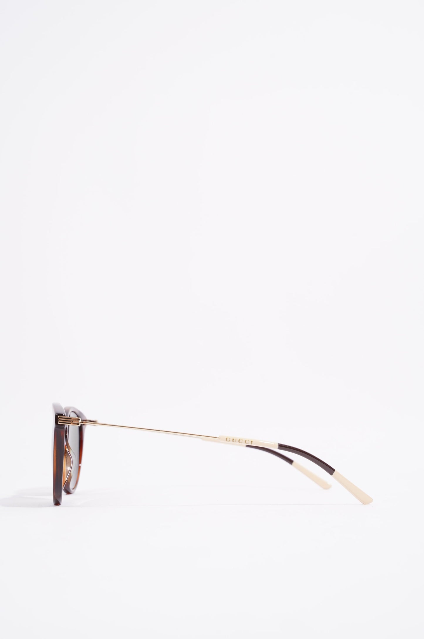 Gucci Womens Round Sunglasses Brown Acetate 145