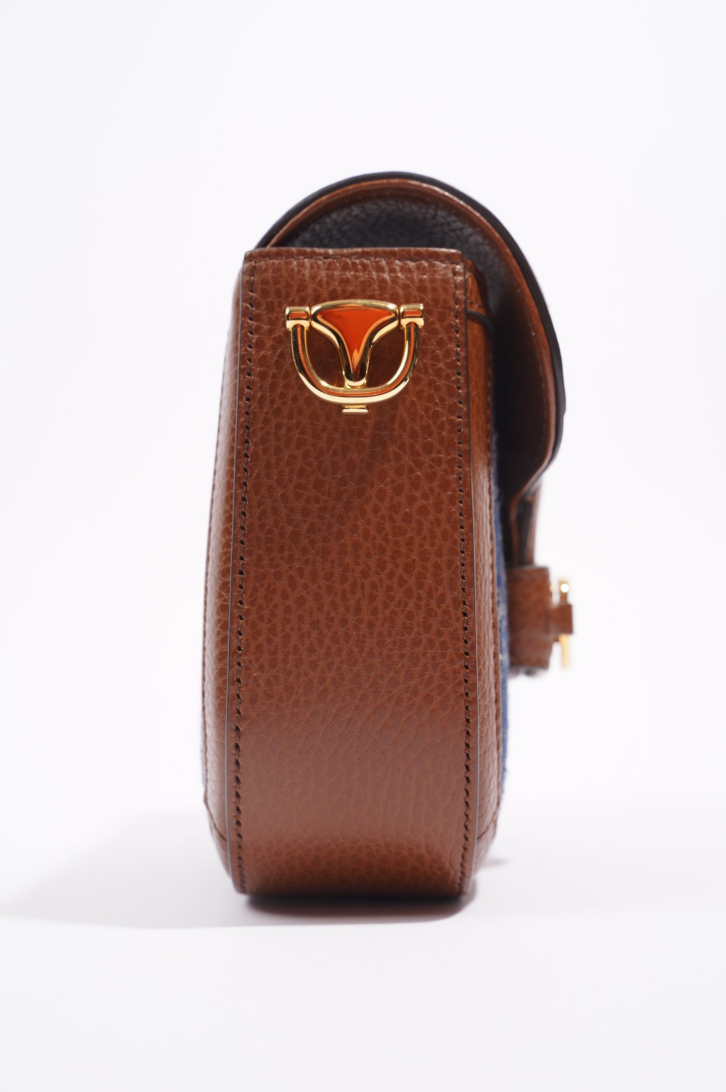 Gucci Womens Horsebit 1955 Mini Bag Demin / Brown