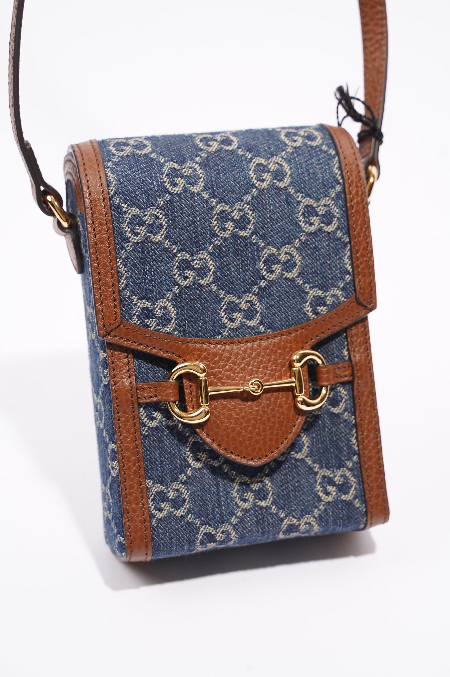 Gucci Horsebit 1955 Mini Bag Denim / Brown