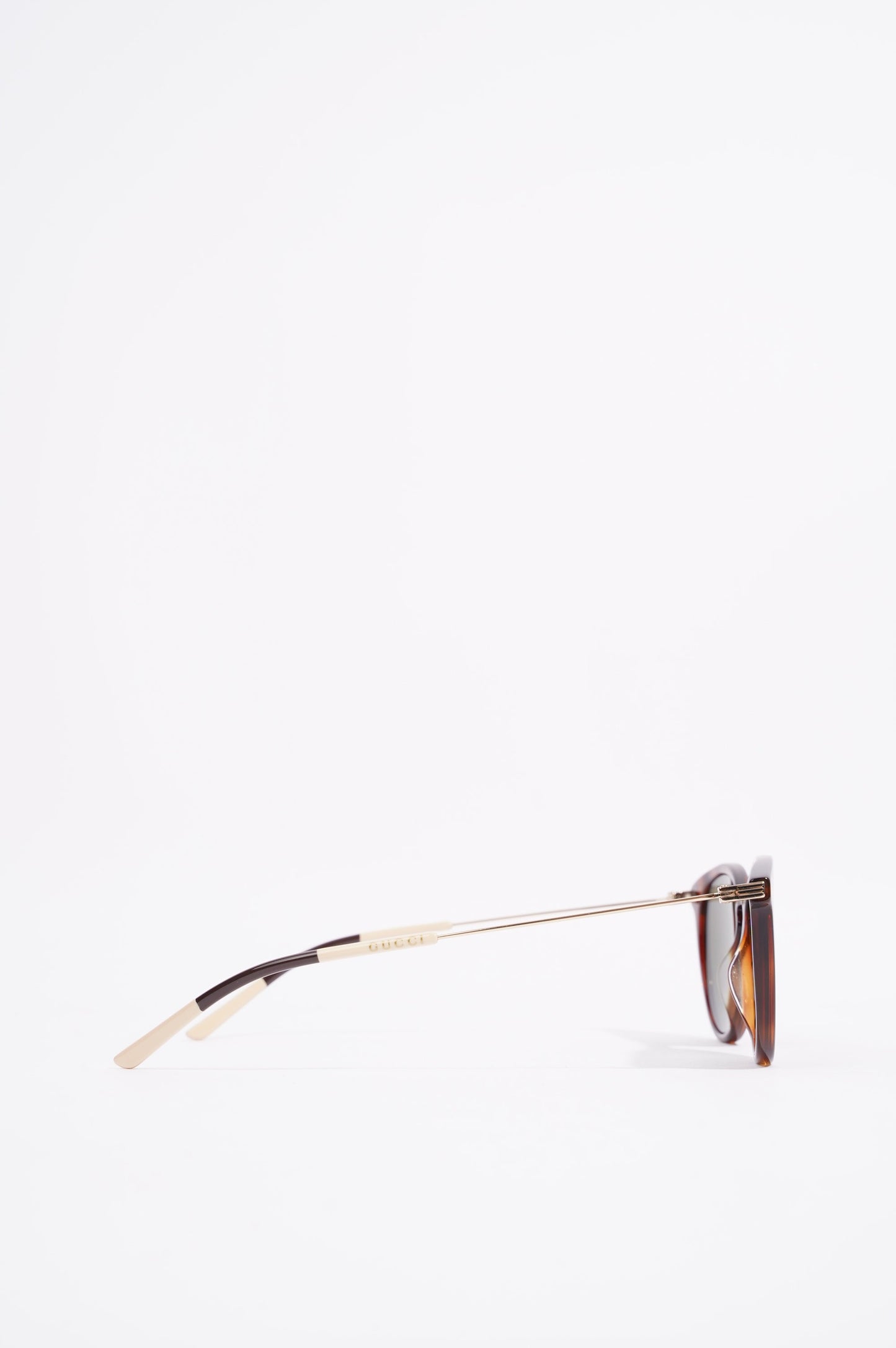 Gucci Womens Round Sunglasses Brown Acetate 145