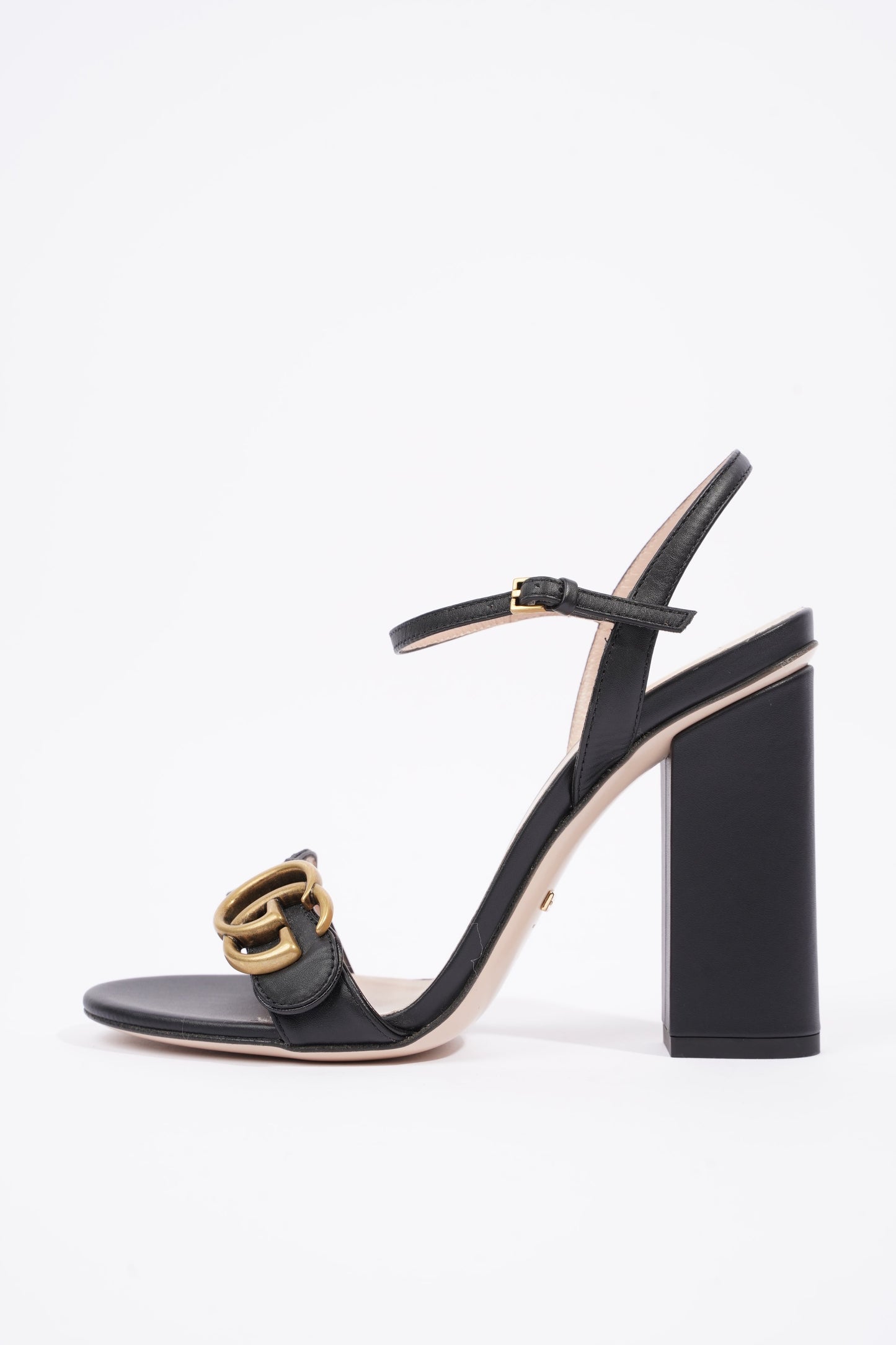 Gucci Womens Marmont Sandal Black / Gold EU 37 / UK 4
