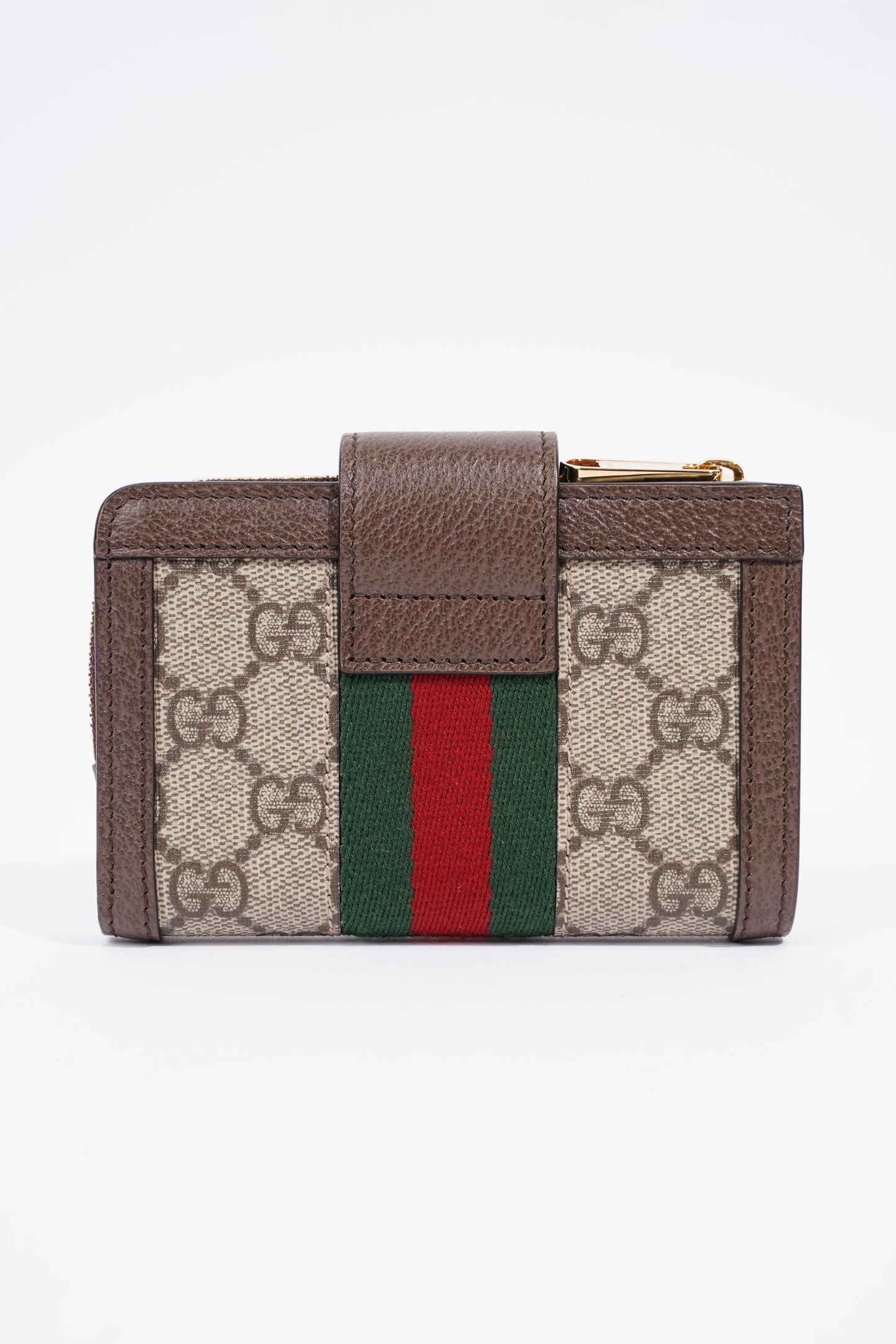 Gucci Ophidia GG-jacquard Web-stripe zipped wallet Monogram / Green / Red Canvas