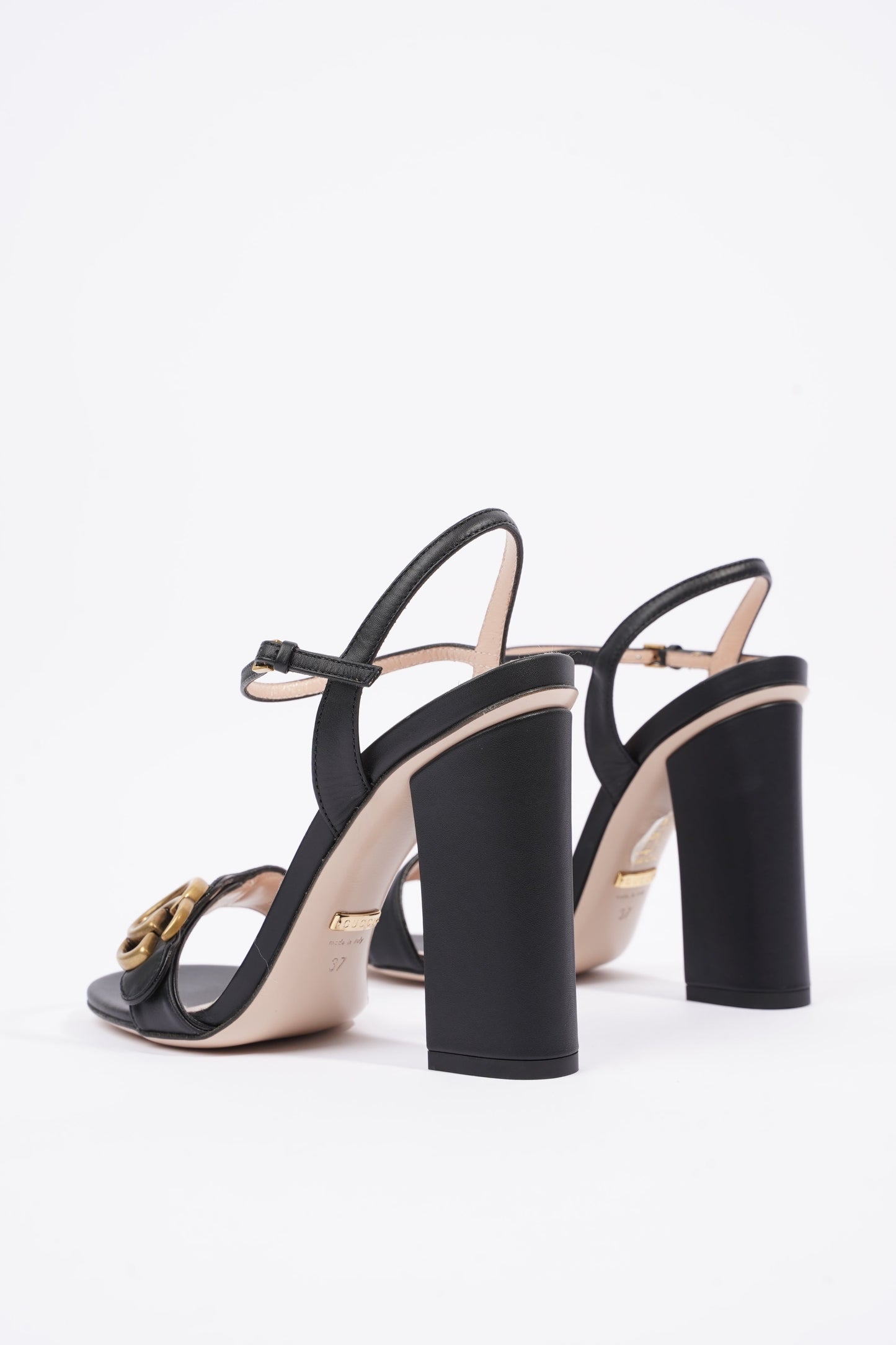 Gucci Womens Marmont Sandal Black / Gold EU 37 / UK 4