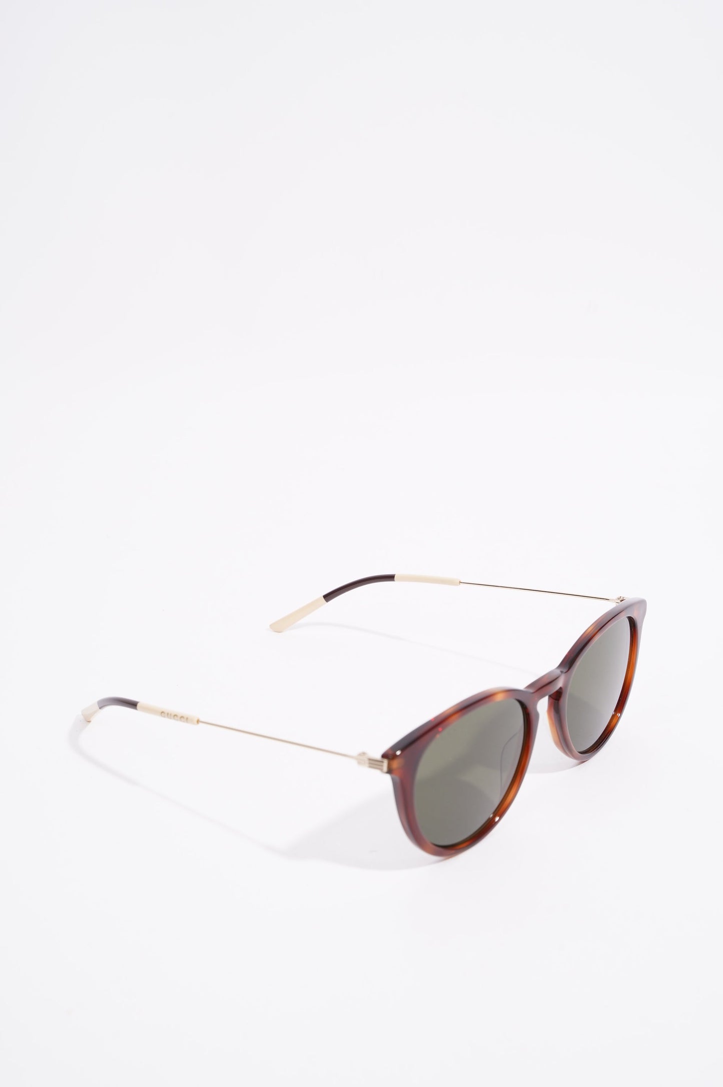 Gucci Womens Round Sunglasses Brown Acetate 145