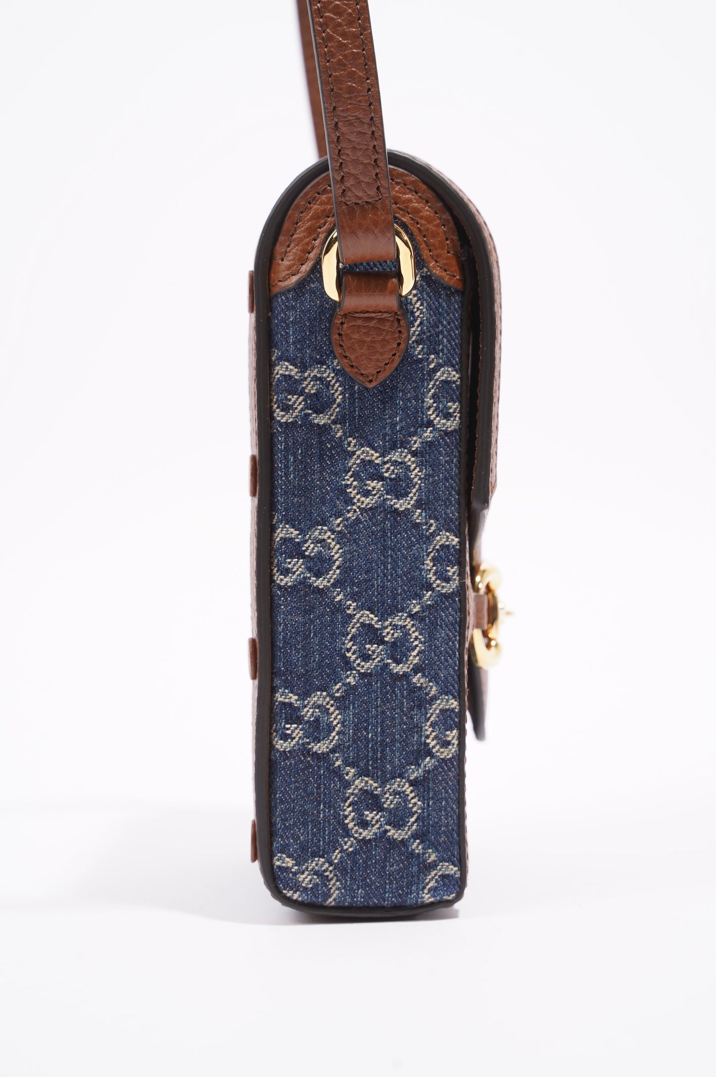 Gucci Horsebit 1955 Mini Bag Denim / Brown
