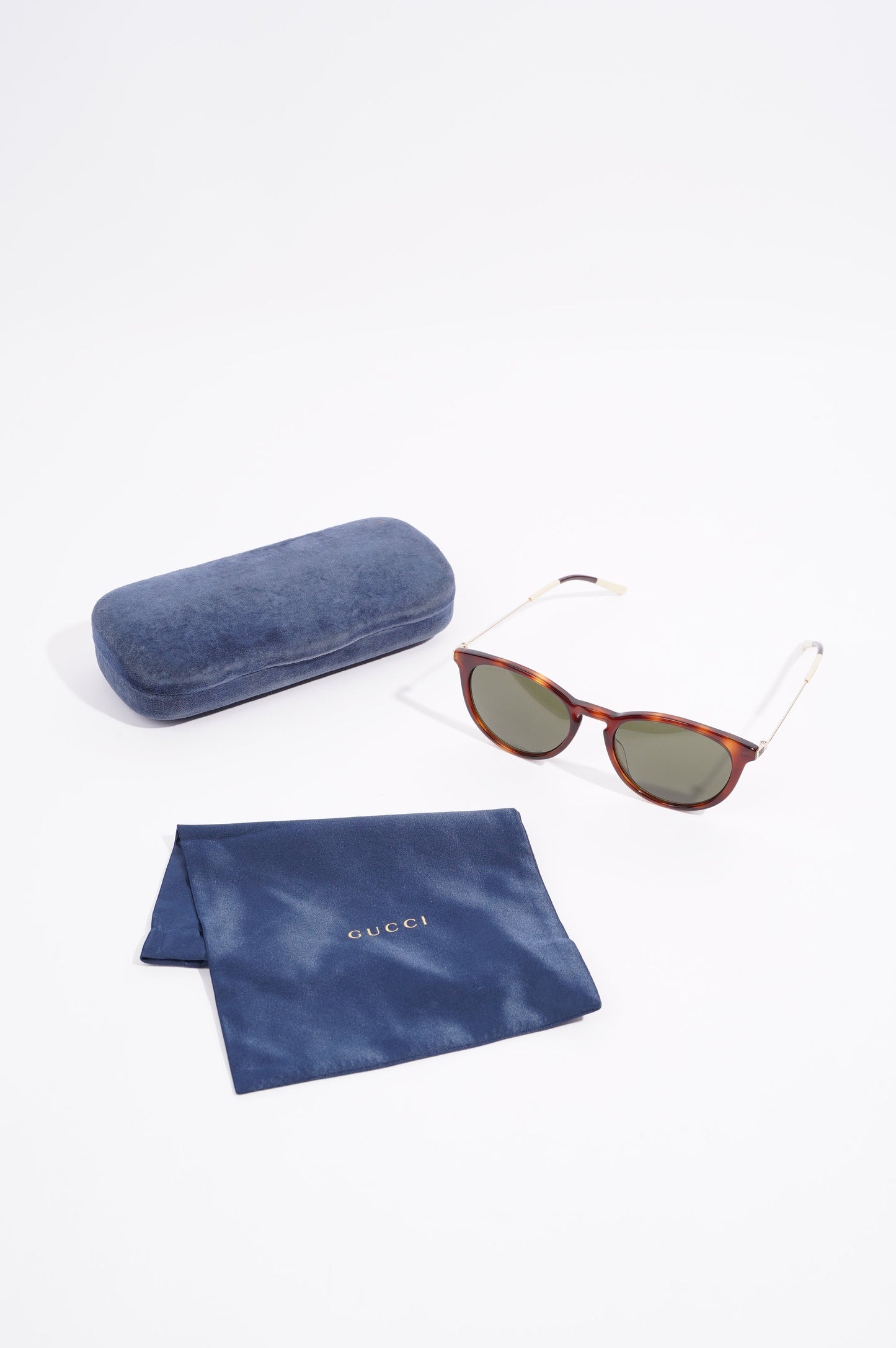 Gucci Womens Round Sunglasses Brown Acetate 145