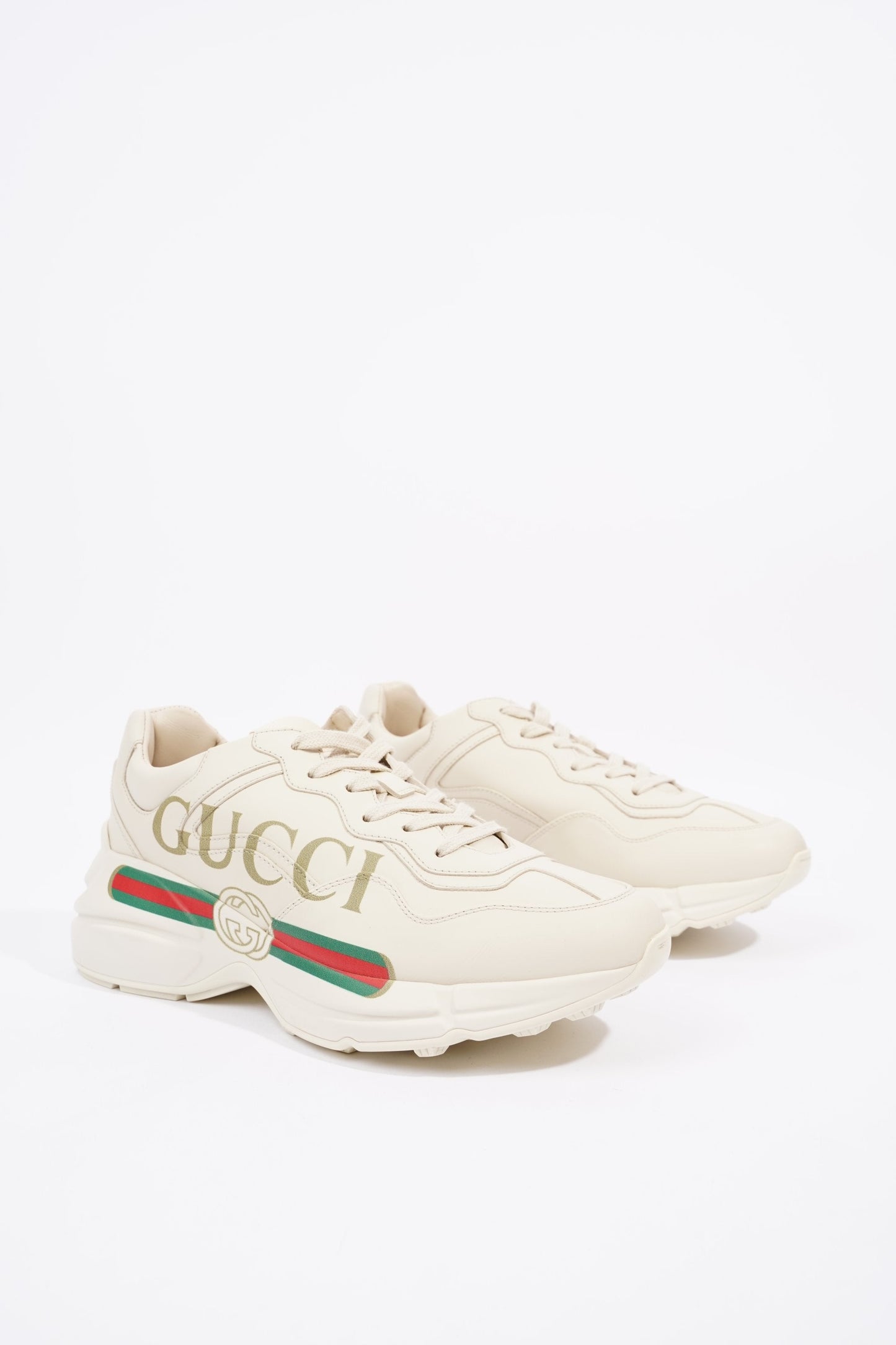 Gucci Womens Rhyton Logo Beige EU 39 / UK 6