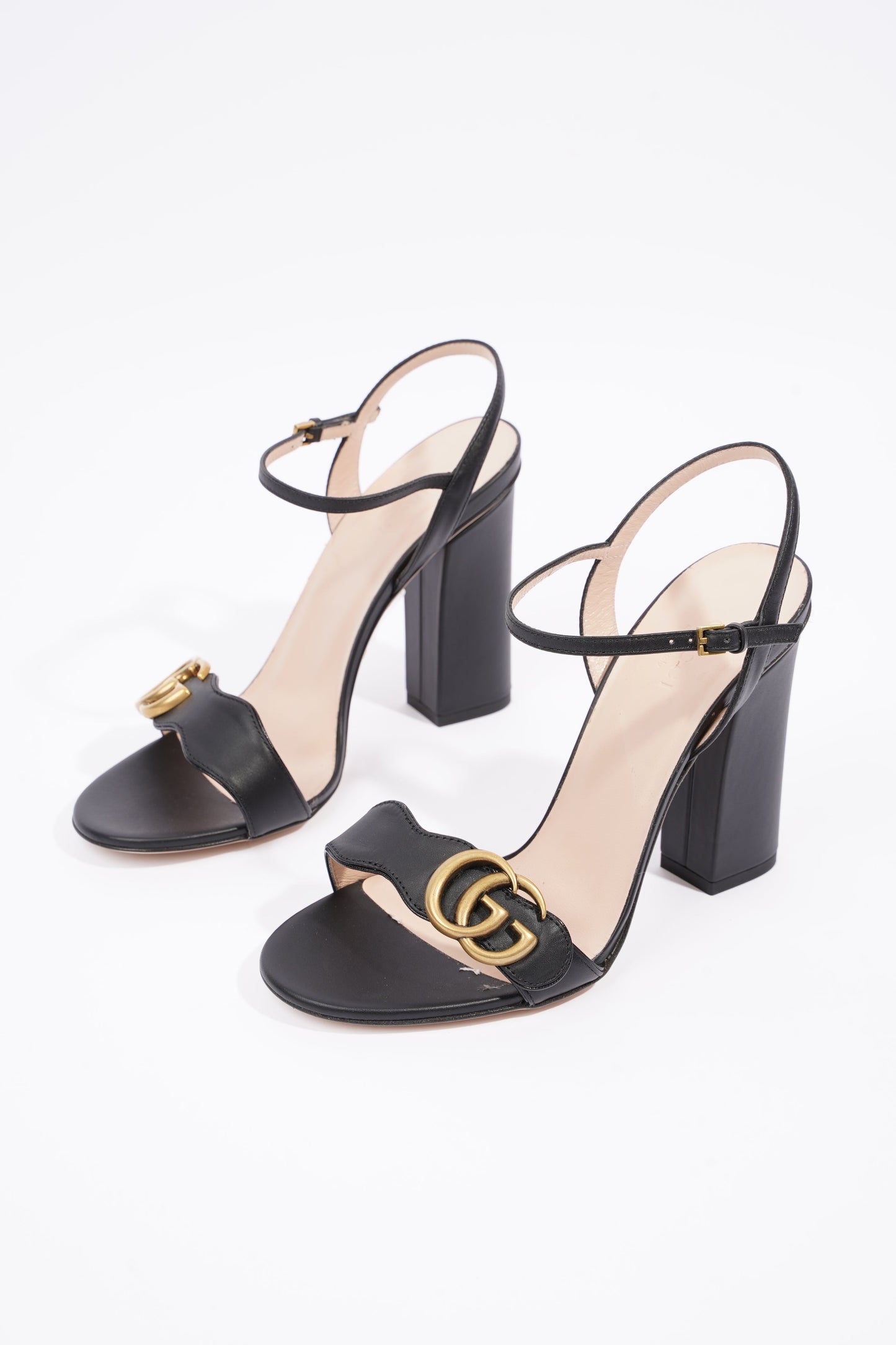 Gucci Womens Marmont Sandal Black / Gold EU 37 / UK 4