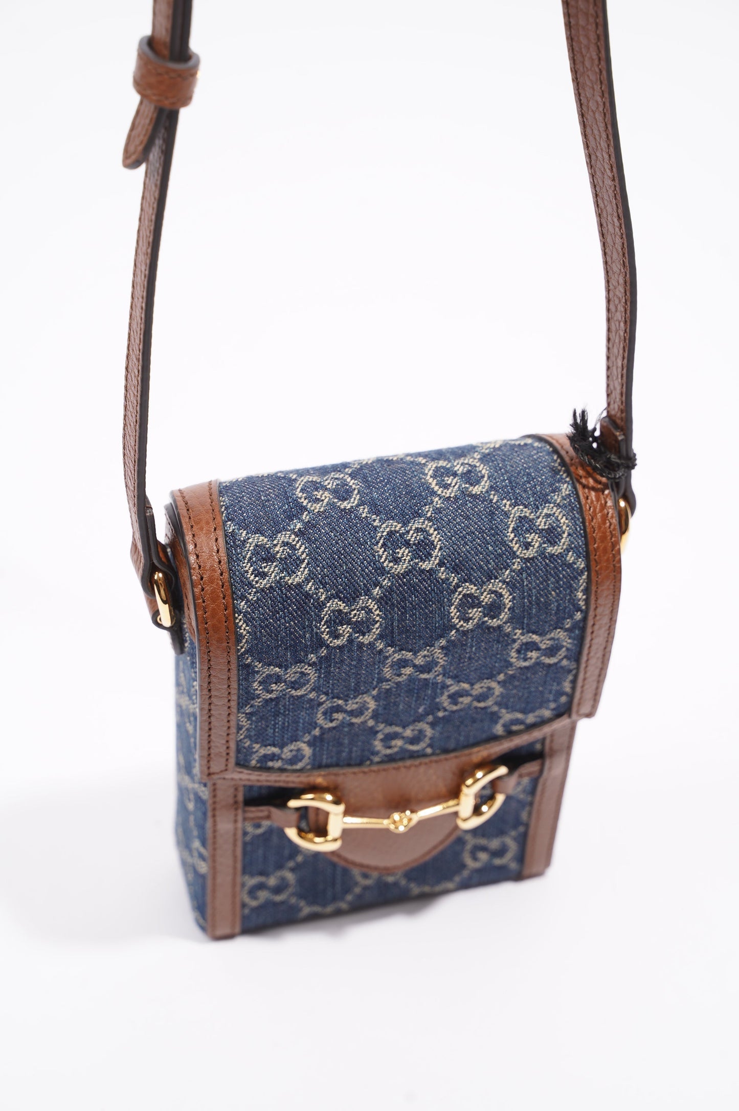 Gucci Horsebit 1955 Mini Bag Denim / Brown